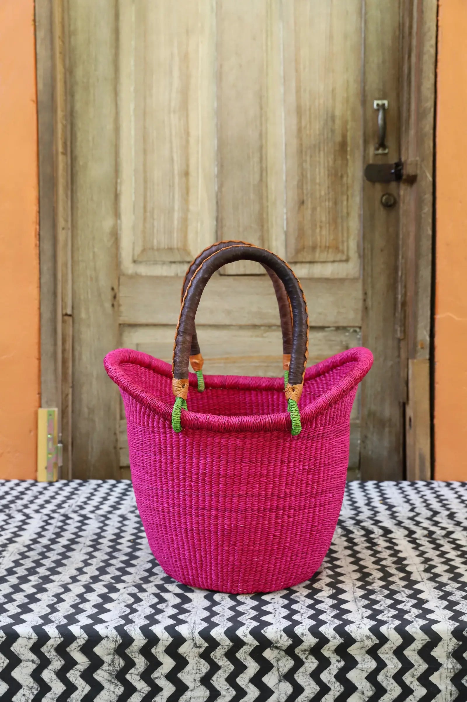 Nyariga Dip-dyed Shopping Basket (Small) by Apika Abisika