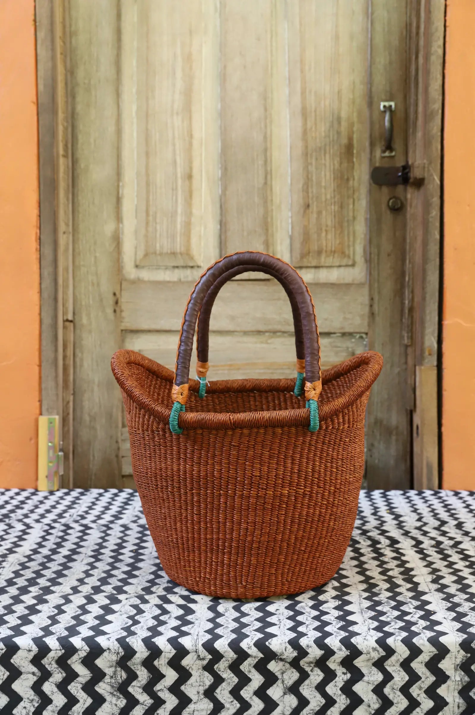 Nyariga Dip-dyed Shopping Basket (Medium) by Joyce Adagaam