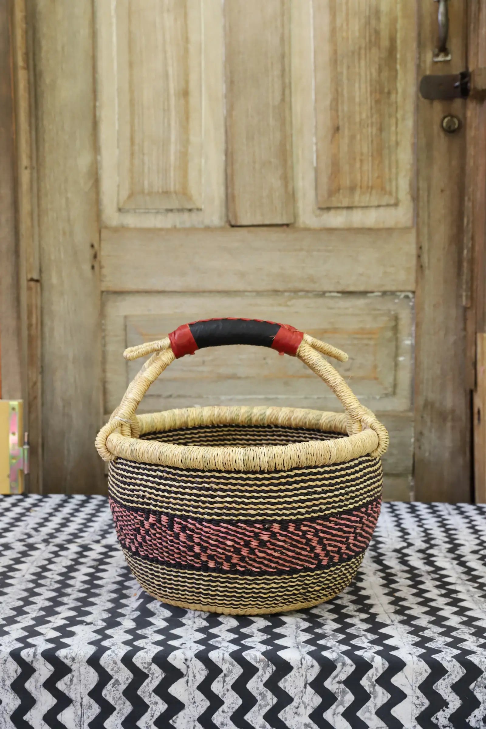 Round Shopping  Basket (Small) by Baba Abe-enge