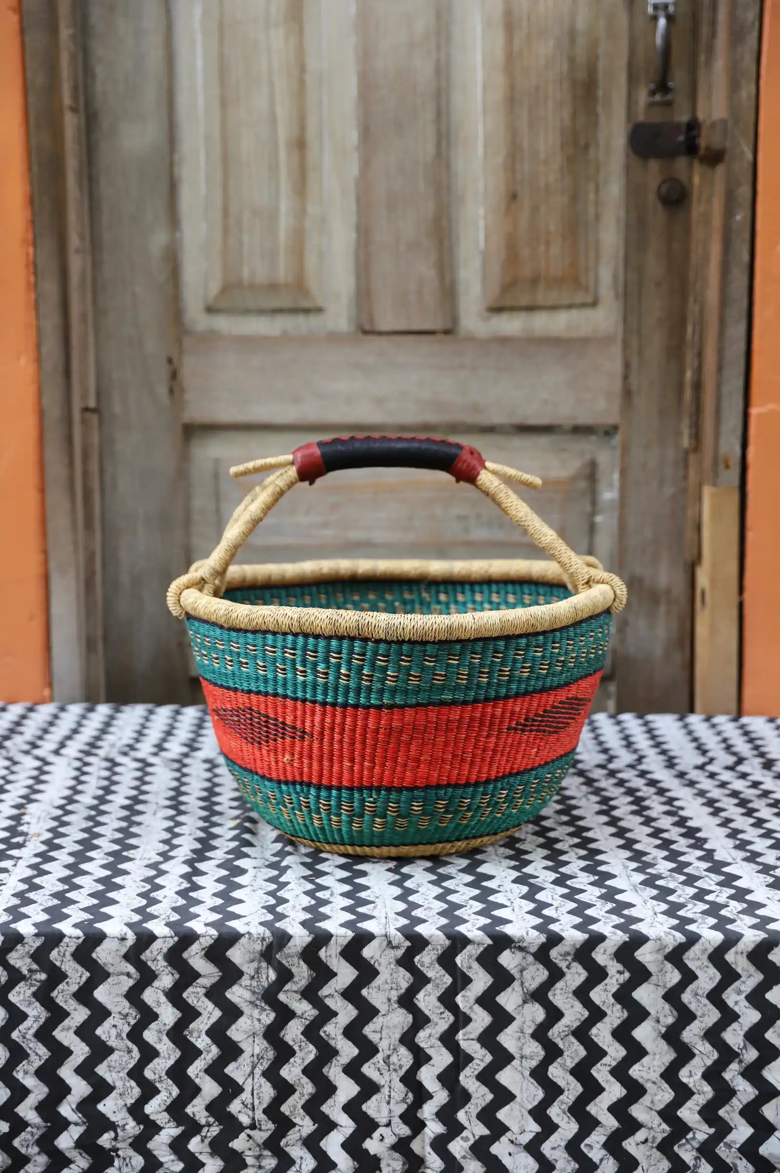 Round Shopping  Basket (Large) by Atule Abentara
