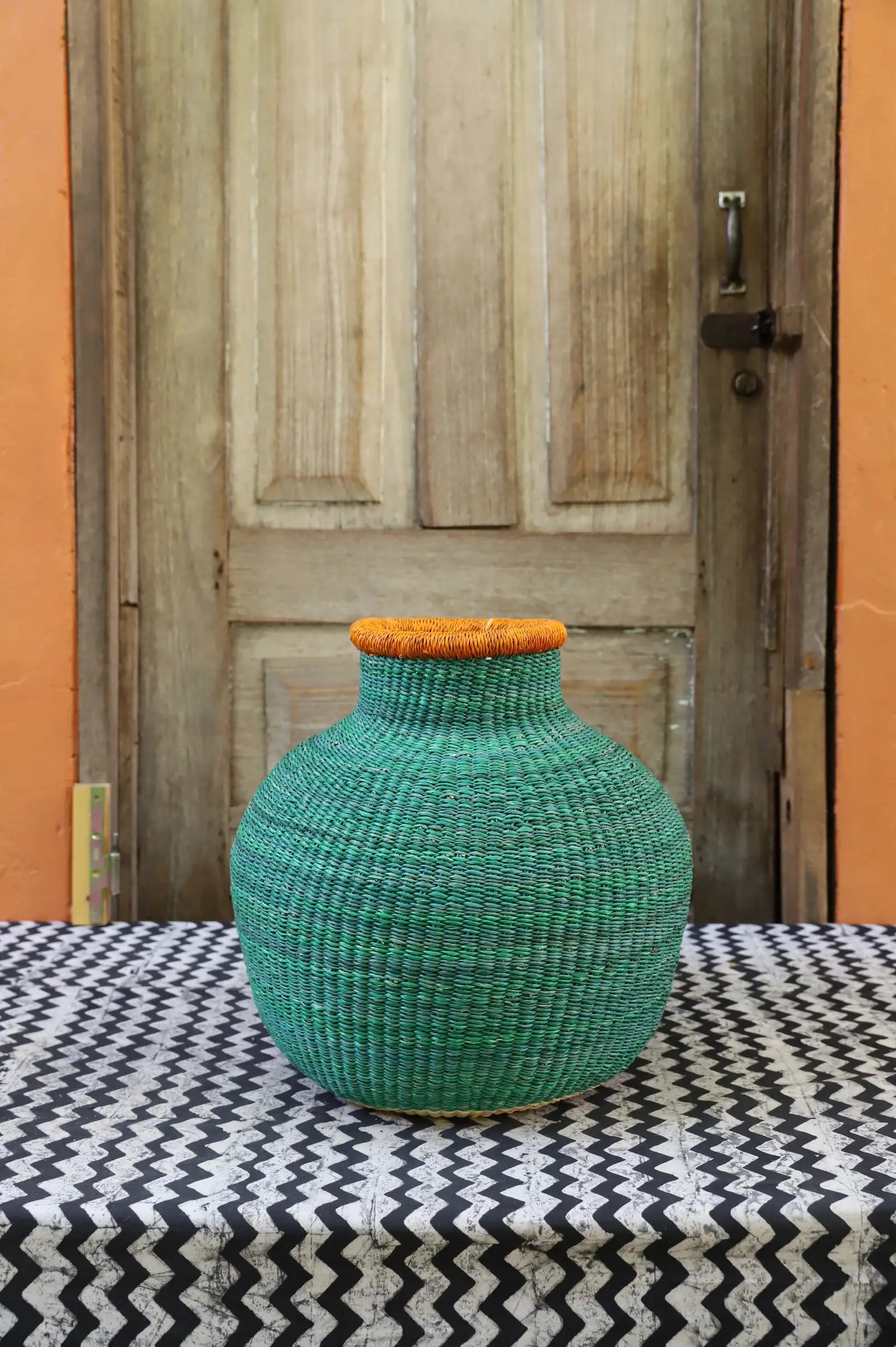 Jemima 10 Cows Dècor Basket (Medium) by Benjamin Atiah