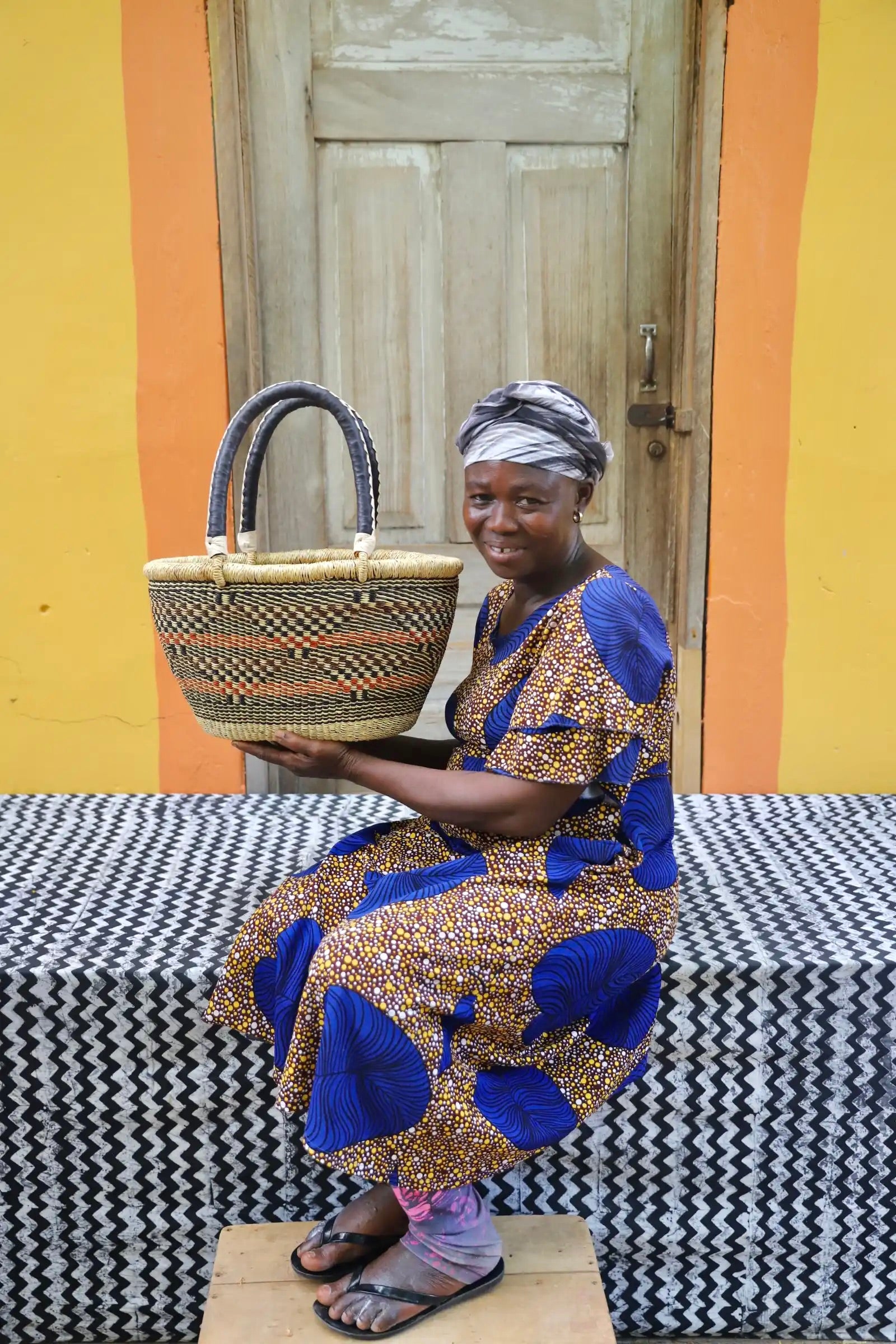 Oval Shopping Basket (Small) by Akelba Nyaaba
