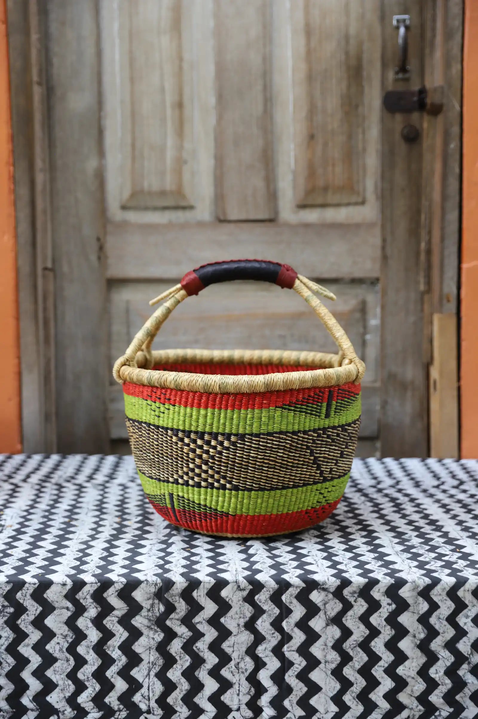 Round Shopping  Basket (Medium) by Nyaamah Atingabono