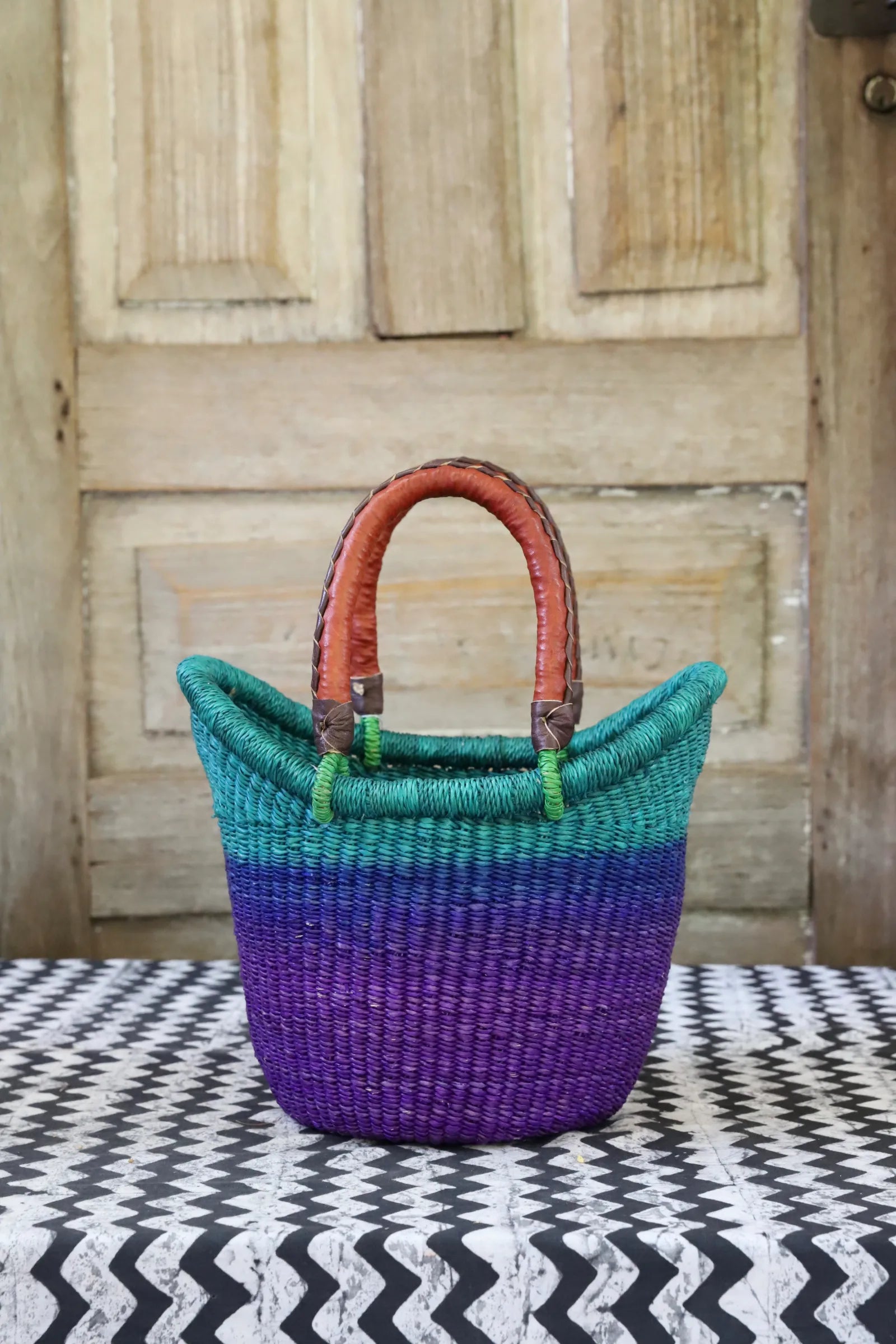 Nyariga Dip Dyed Basket (Tiny) by Joyce Adagaam