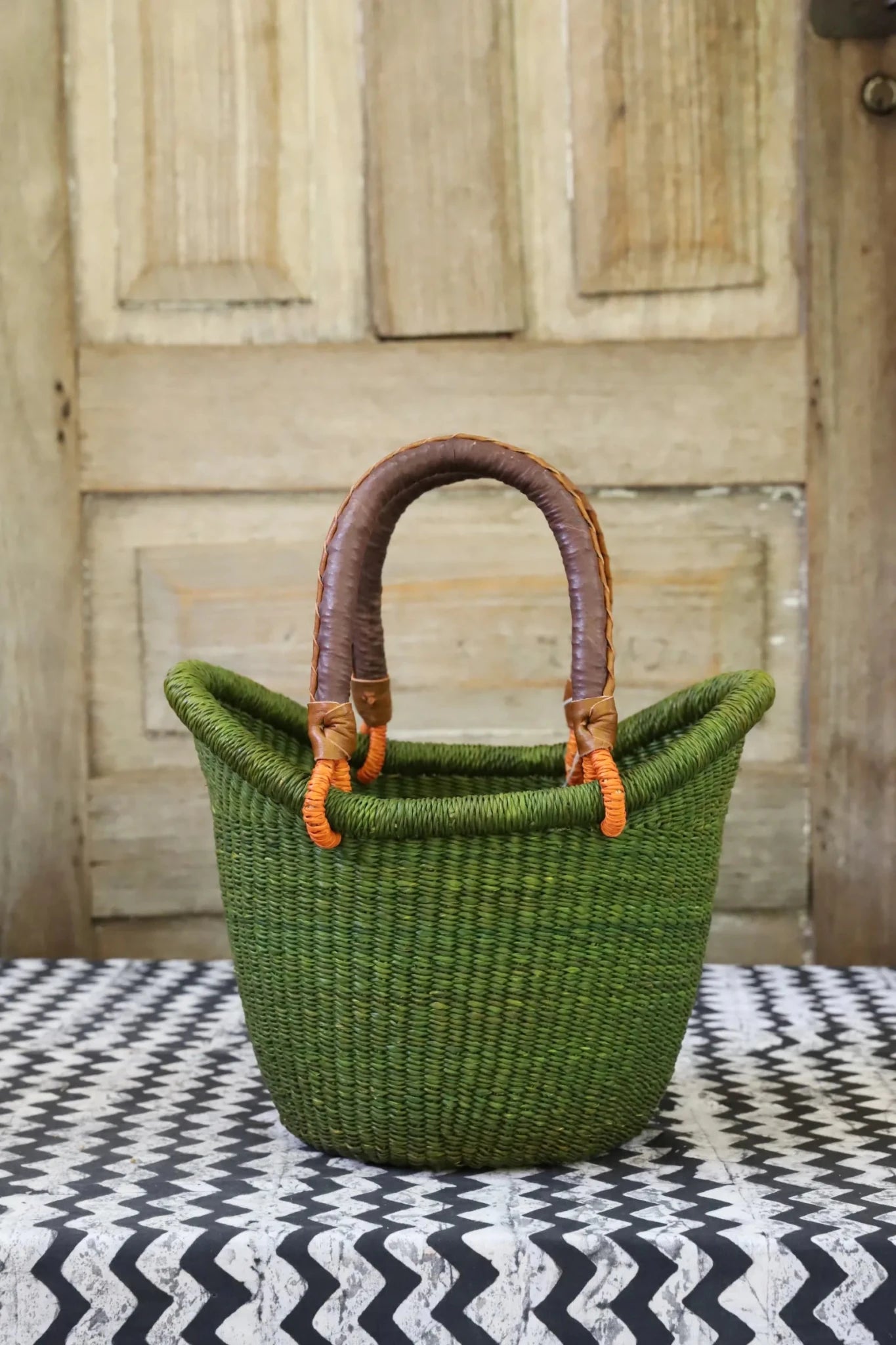 Dip-Dyed Nyariga Basket (Tiny) Handwoven in Ghana