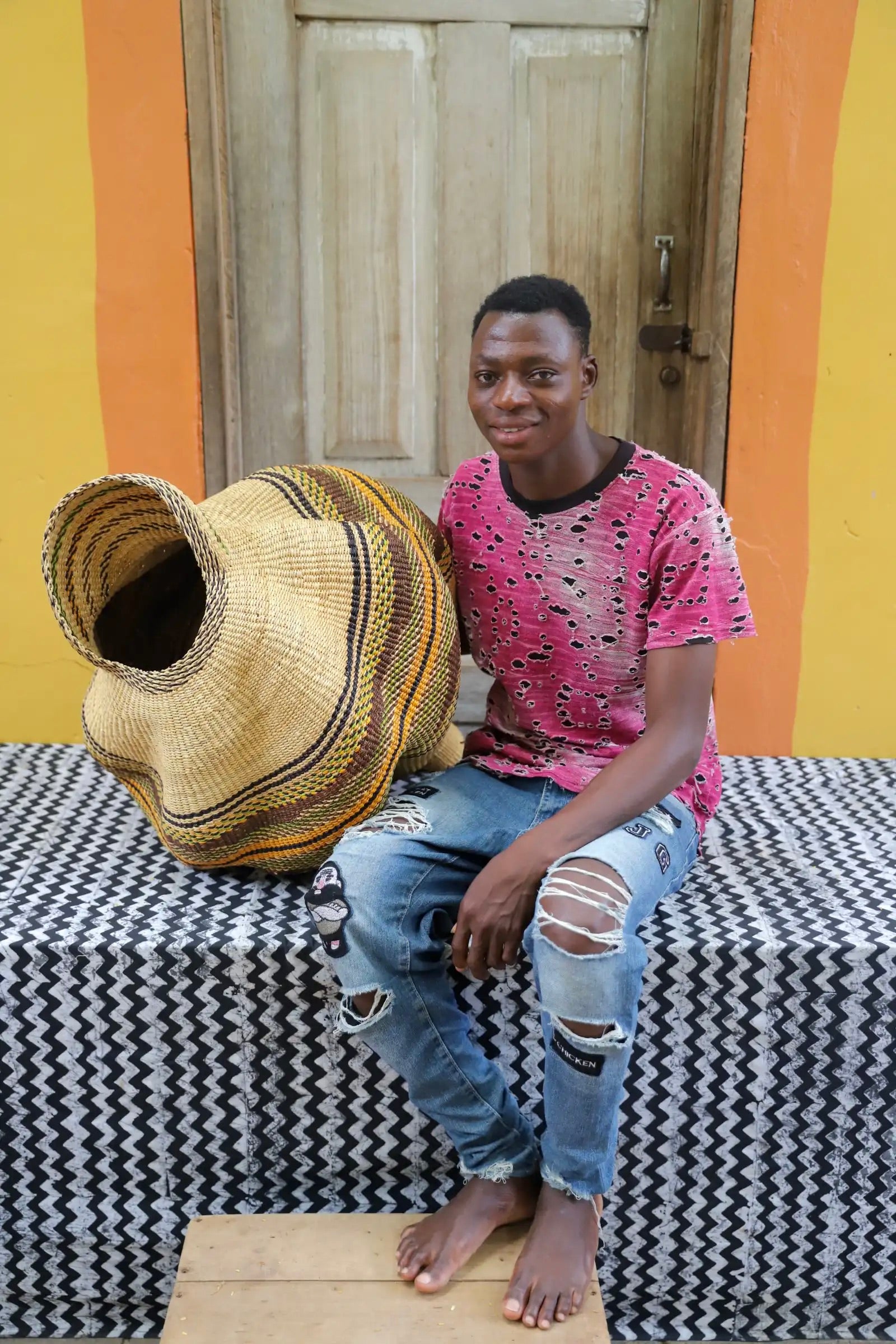 Conch (Katayeli Tia) Art Basket  (Medium) by Aniah Baba