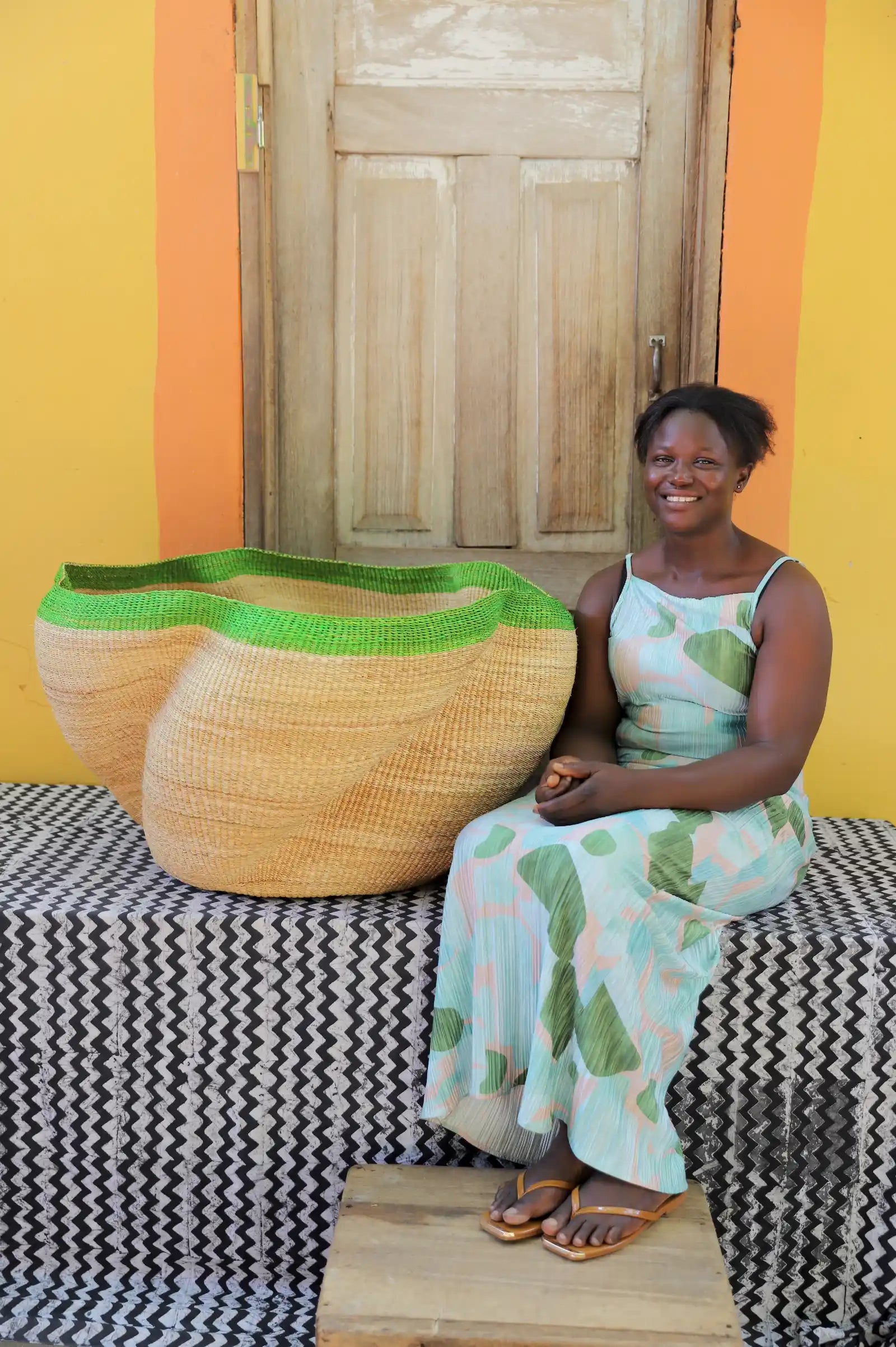 Giant Wave Art Basket by Eva Nsohbillah