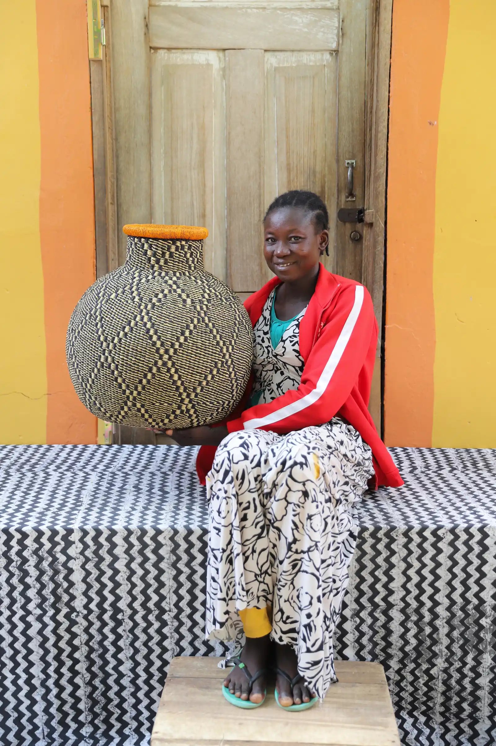 Jemima 10 Cows Dècor Basket (Large) by Christiana Anaba