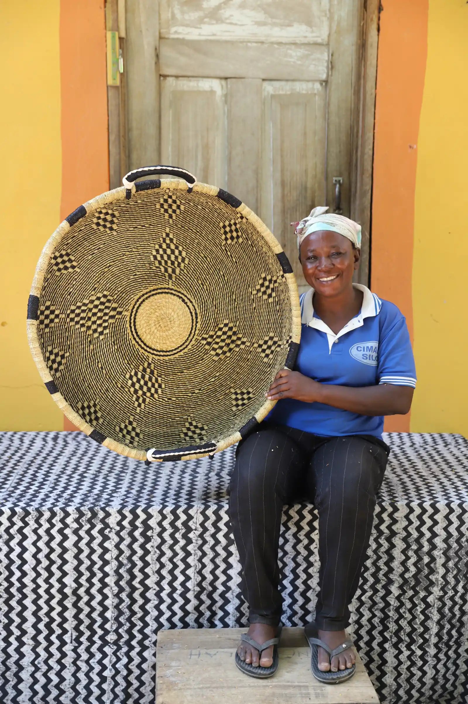 Woven Tray Wall Décor (Double Weave) (Large) by Helen Azure