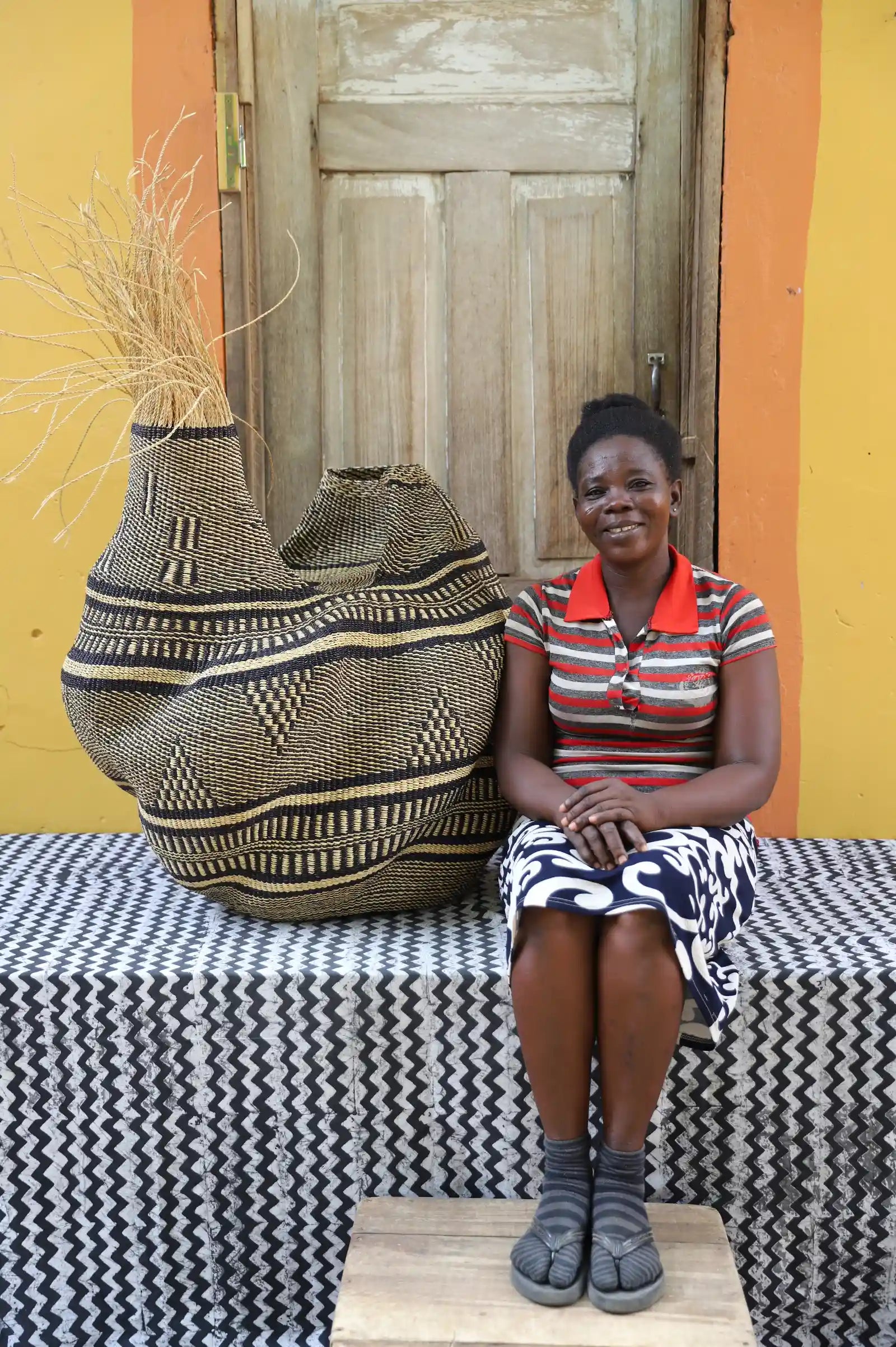 Woman and Man Art Basket by Cynthia Ayine