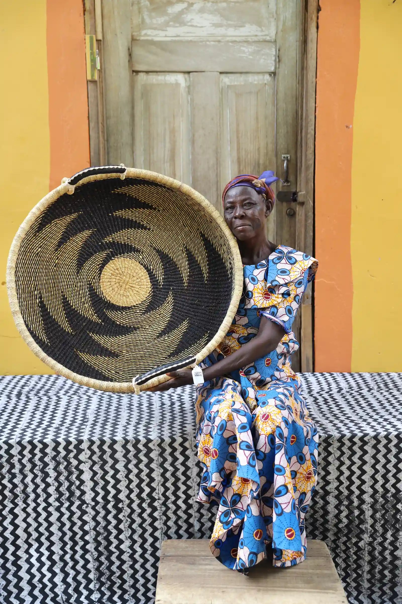 Woven Tray Wall Décor (Double Weave) (Large) by Akanpia Anafo