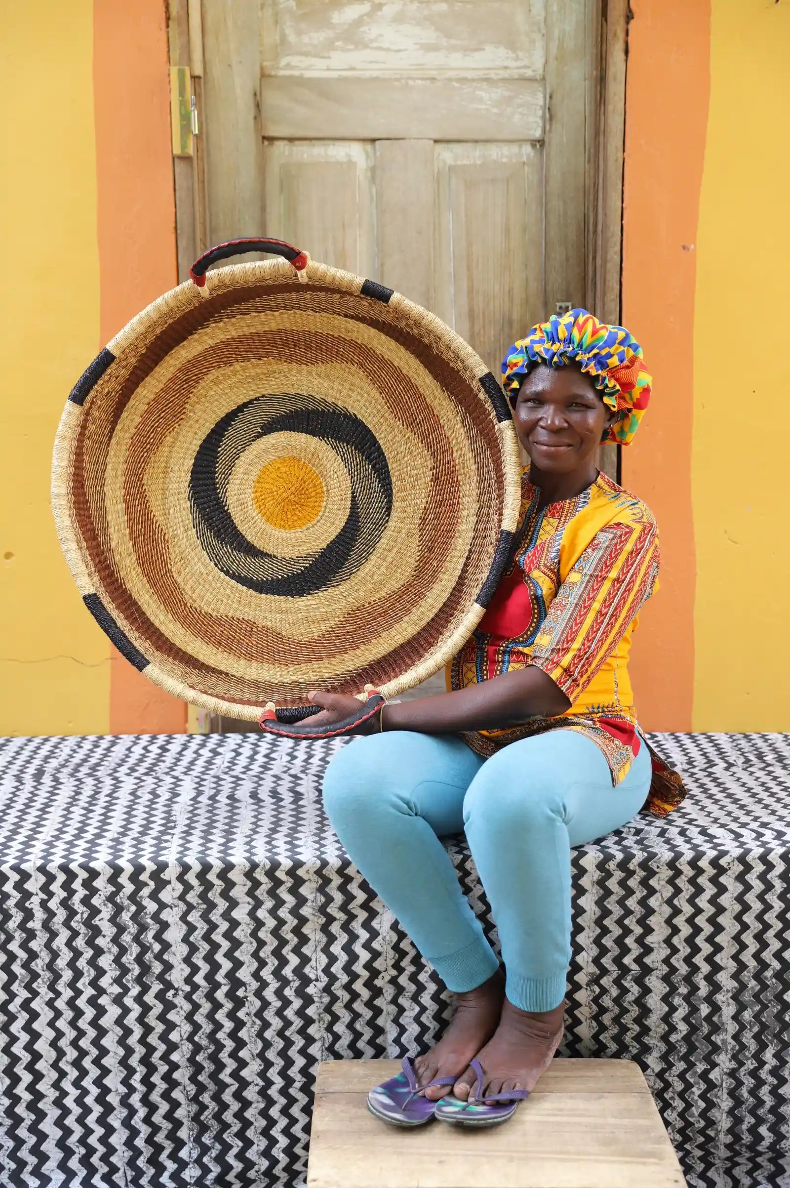 Woven Tray Wall Décor (Double Weave) (Large) by Azumah Nsohnam