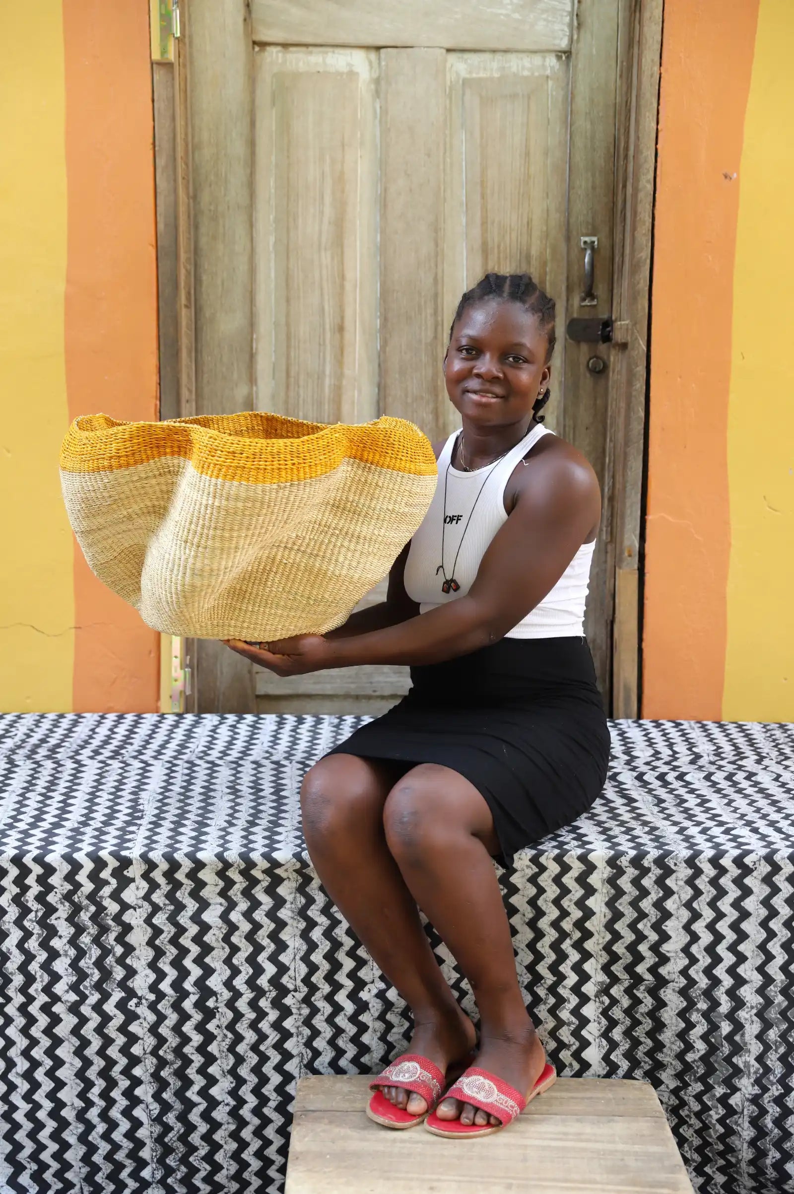 Pakurigo Wave Home  Décor Basket (Large) by Lamisi Ayine