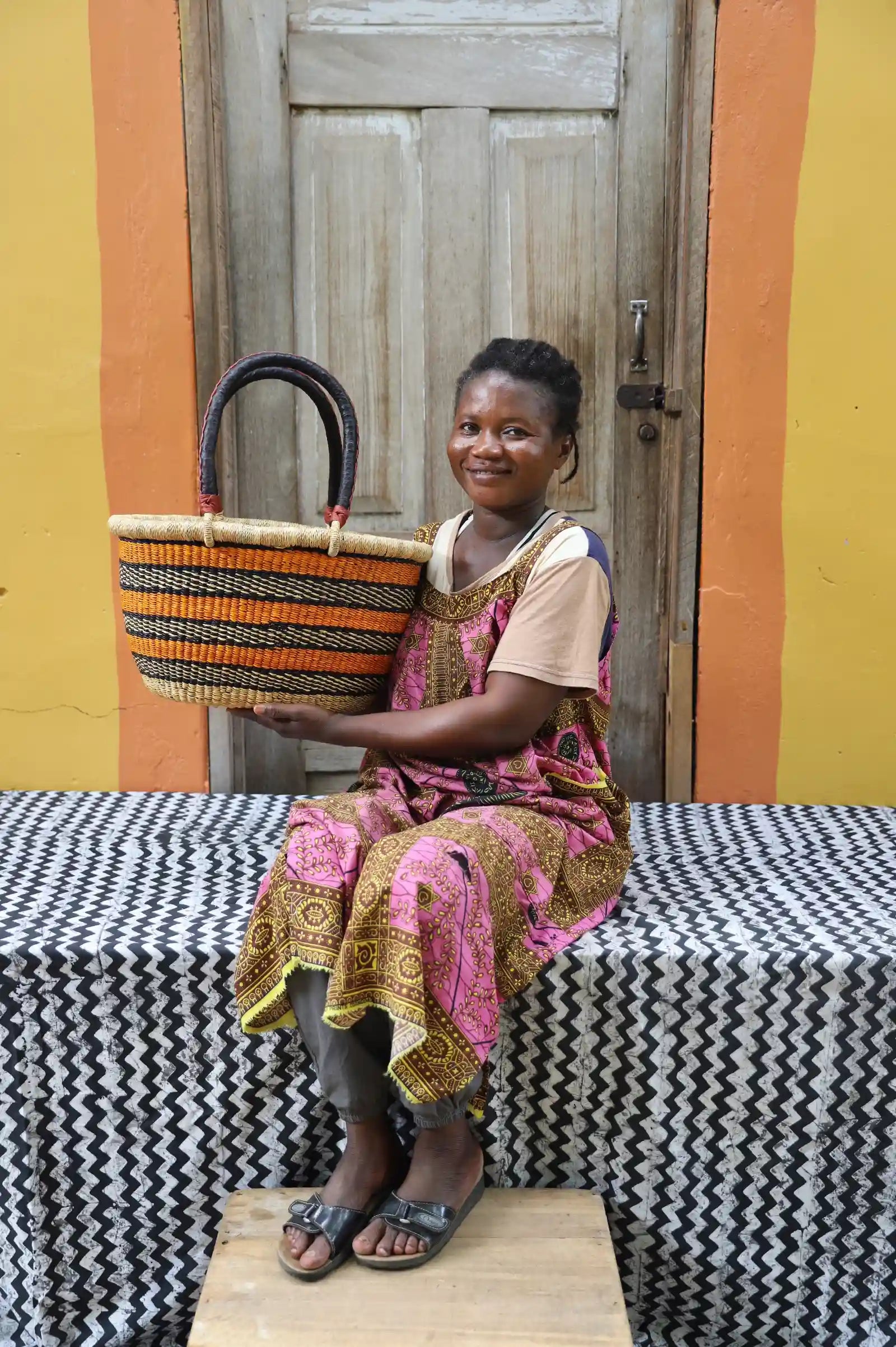 Oval Shopping Bag (Medium) by  Azure Anamolika