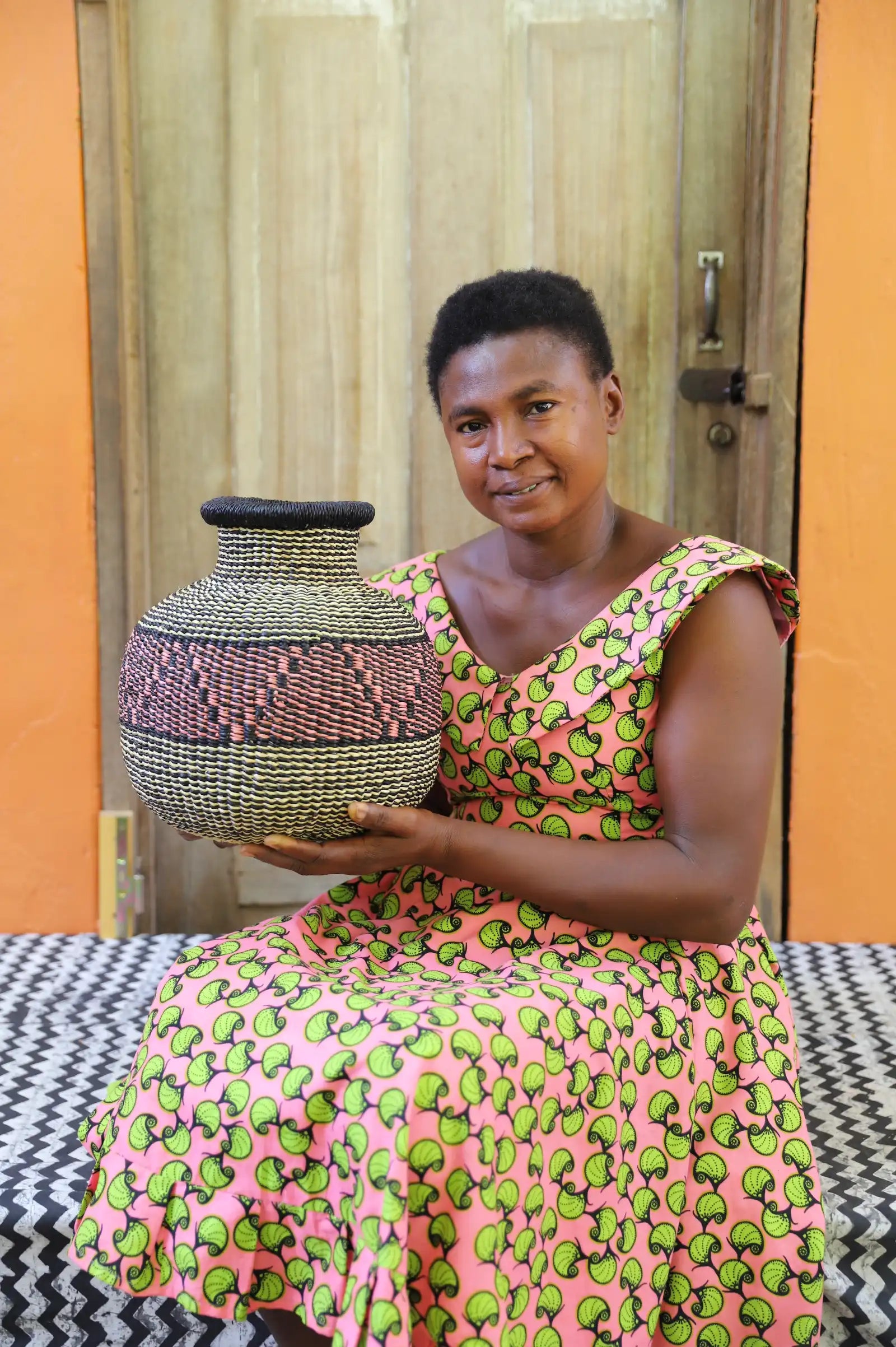 Jemima 10 Cows Dècor Basket (Tiny)  by Afia Adukbillah