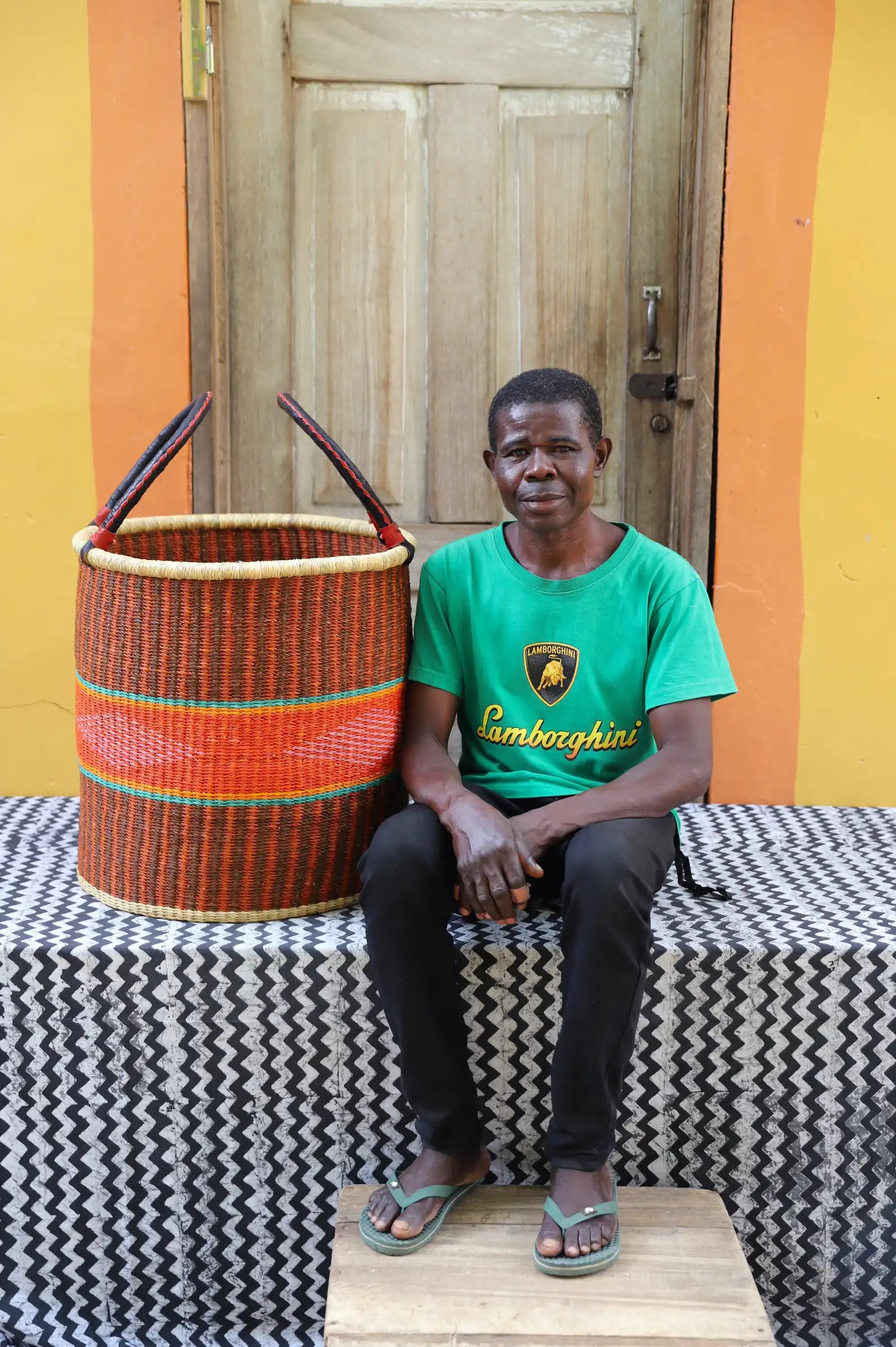 Open Laundry Basket (Large) by Raymond Atindamoligo