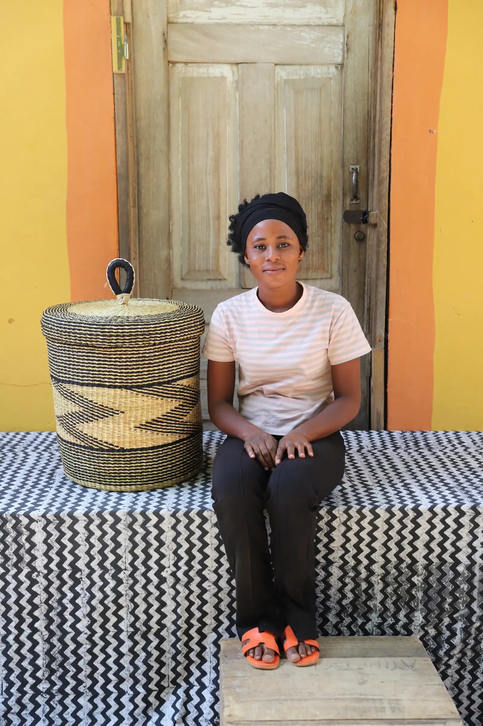 Lidded Laundry  Basket (Small) by Claricia Nsohbillah