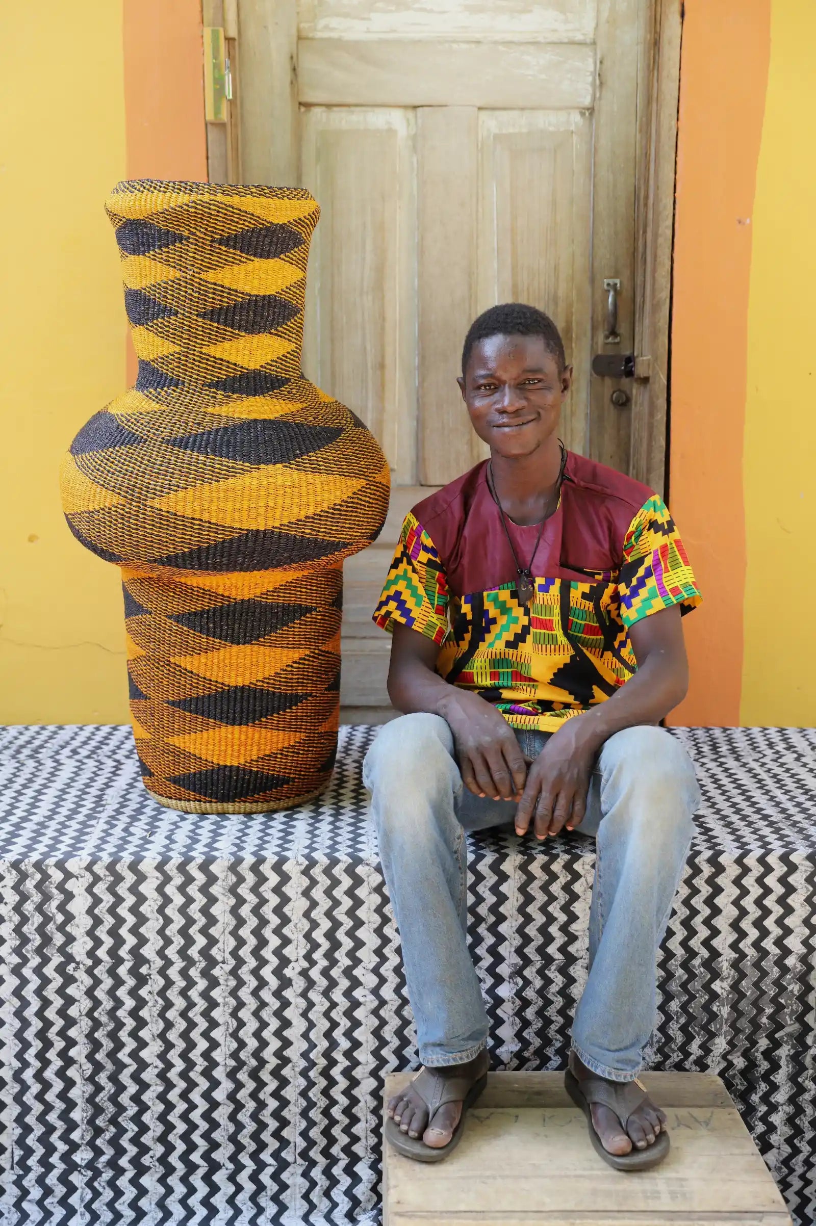 Tall Dugla Art Basket by Ayine Atibillah
