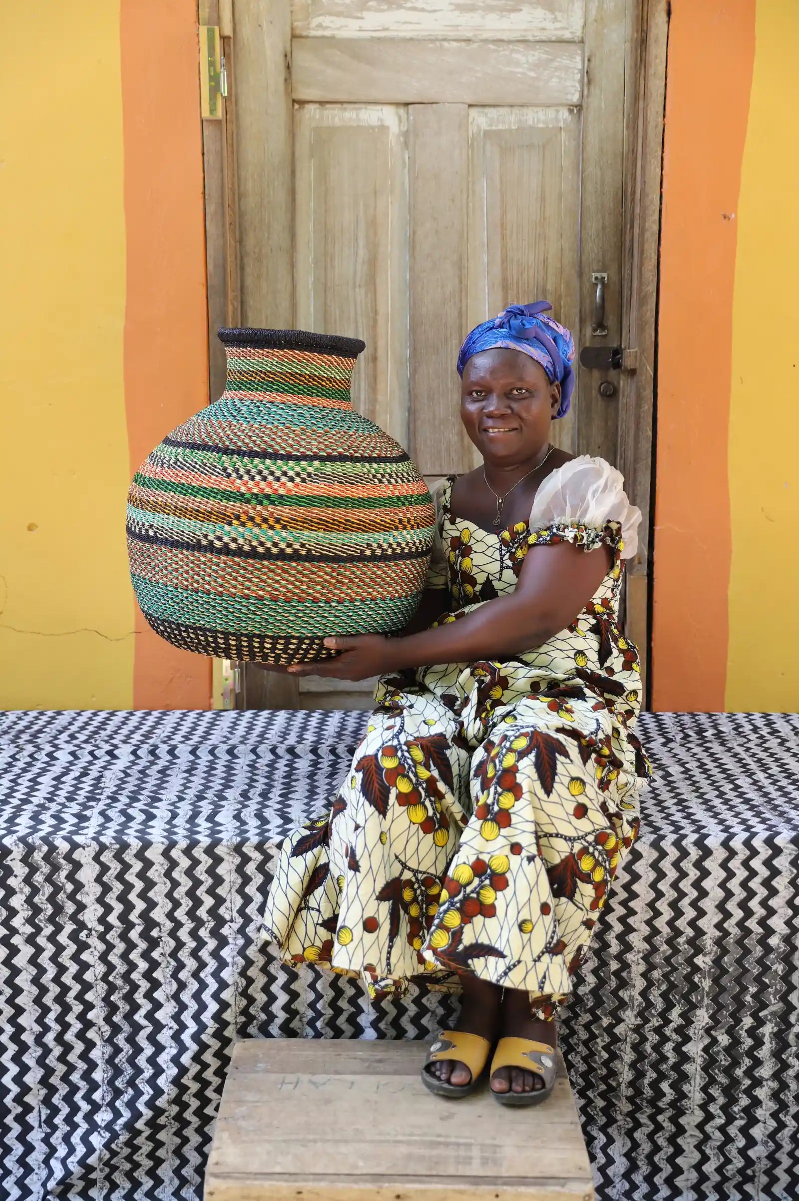 Jemima 10 Cows Dècor Basket (Large) by Teni 