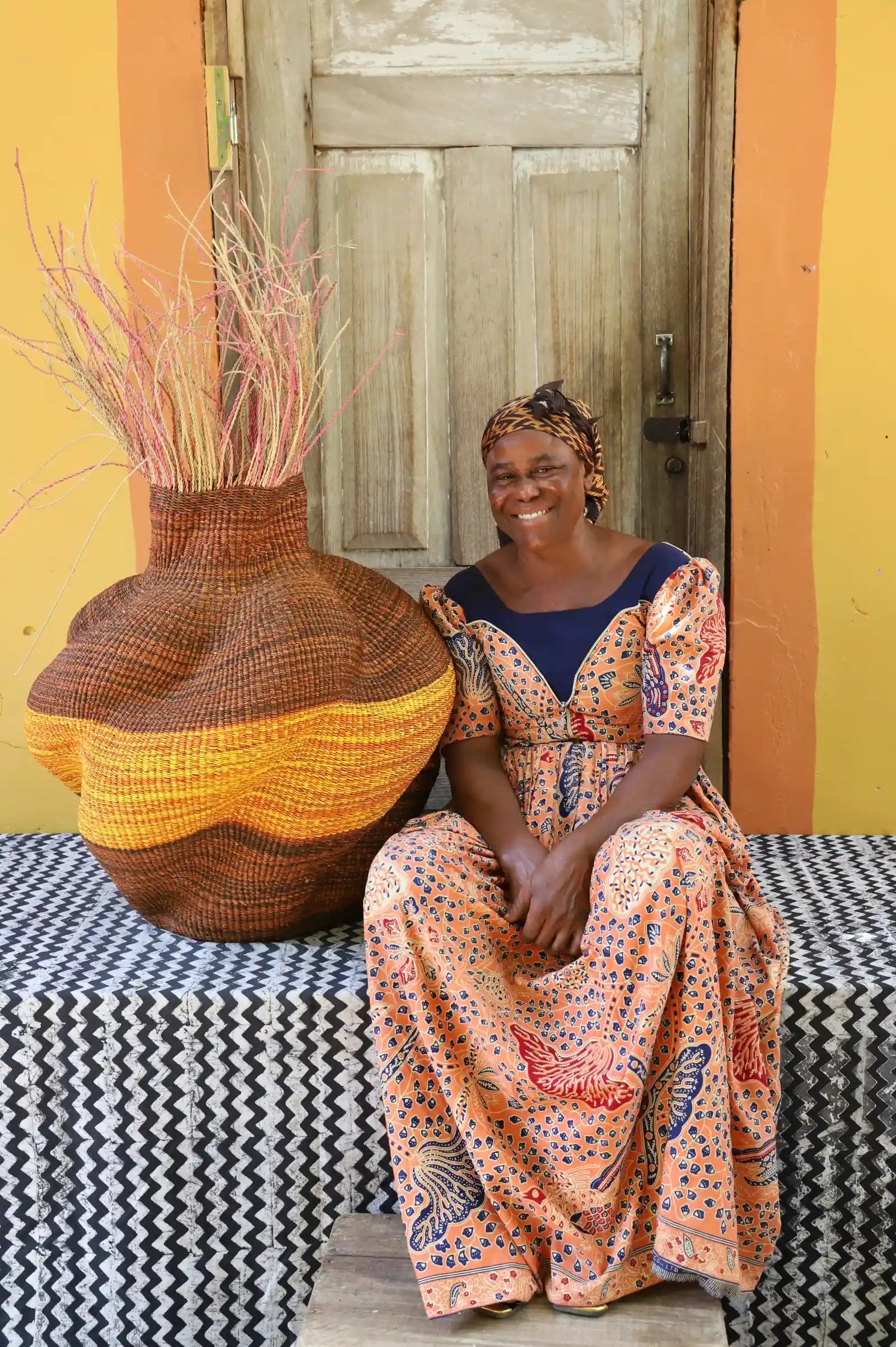 Tua-Tia (Baobab Tree) Art Basket (Medium) by Nmahbillah Nsohbillah
