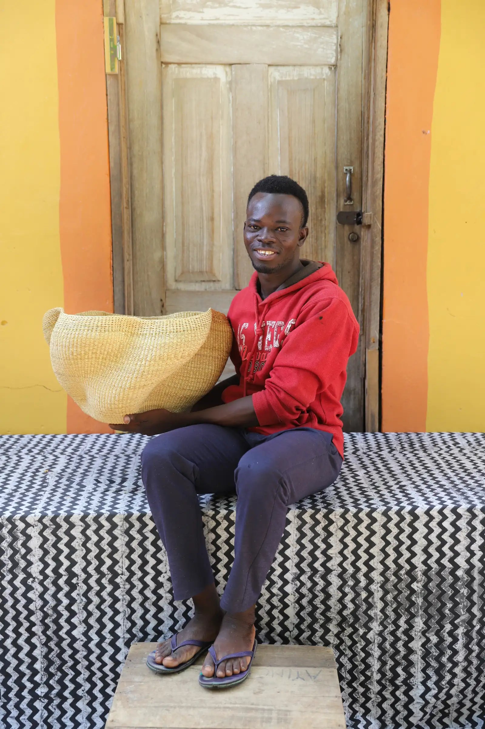 Pakurigo Wave Home  Décor Basket (Large) by Kwame Ayine