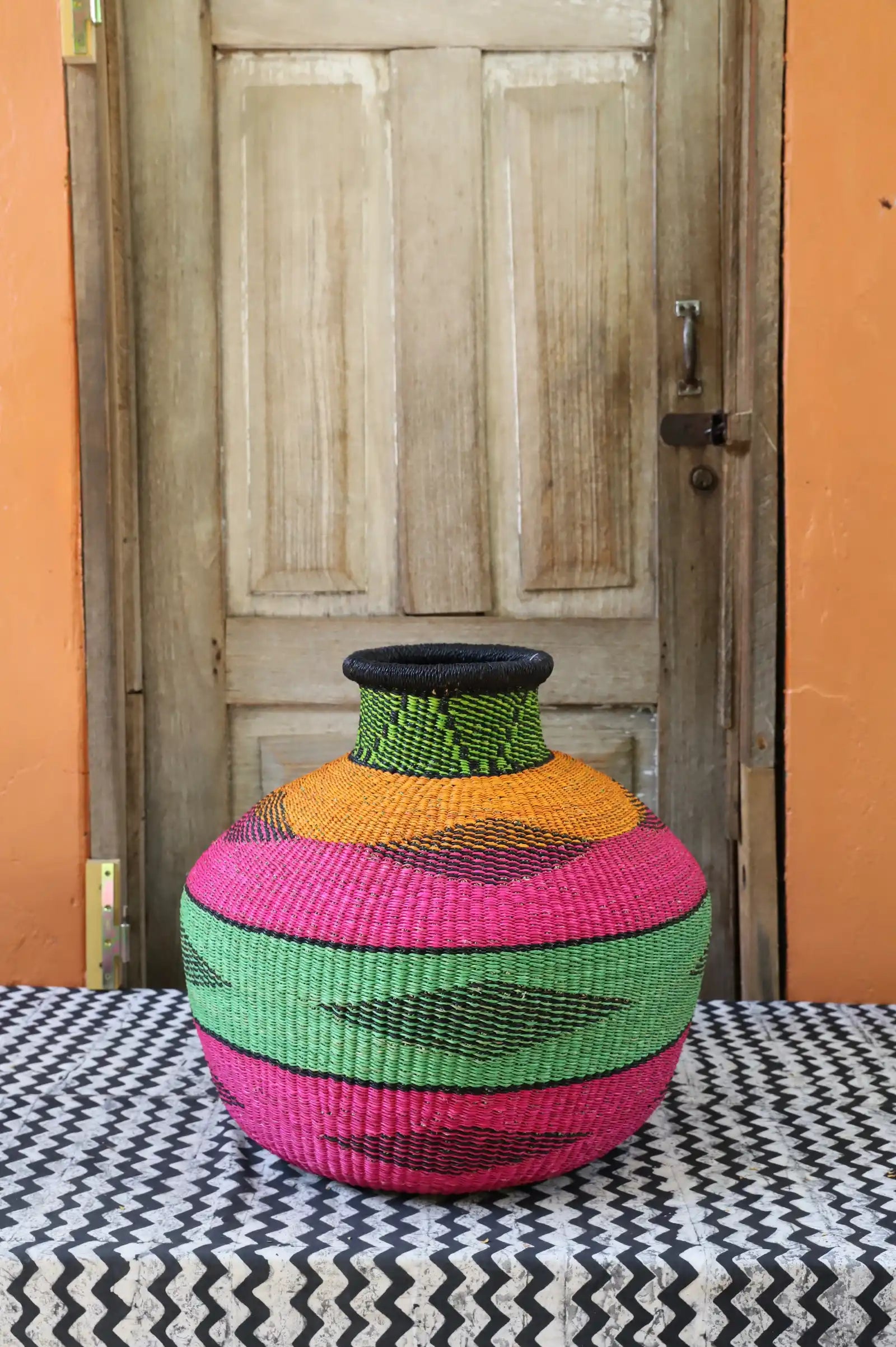 Jemima 10 Cows Dècor Basket (Large) by Nyaamah Atingabono