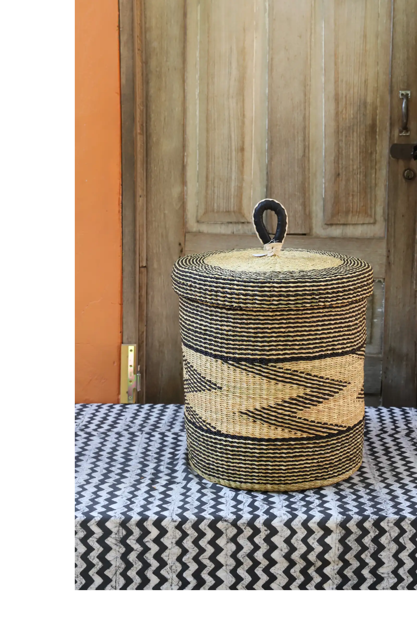 Lidded Laundry  Basket (Small) by Claricia Nsohbillah
