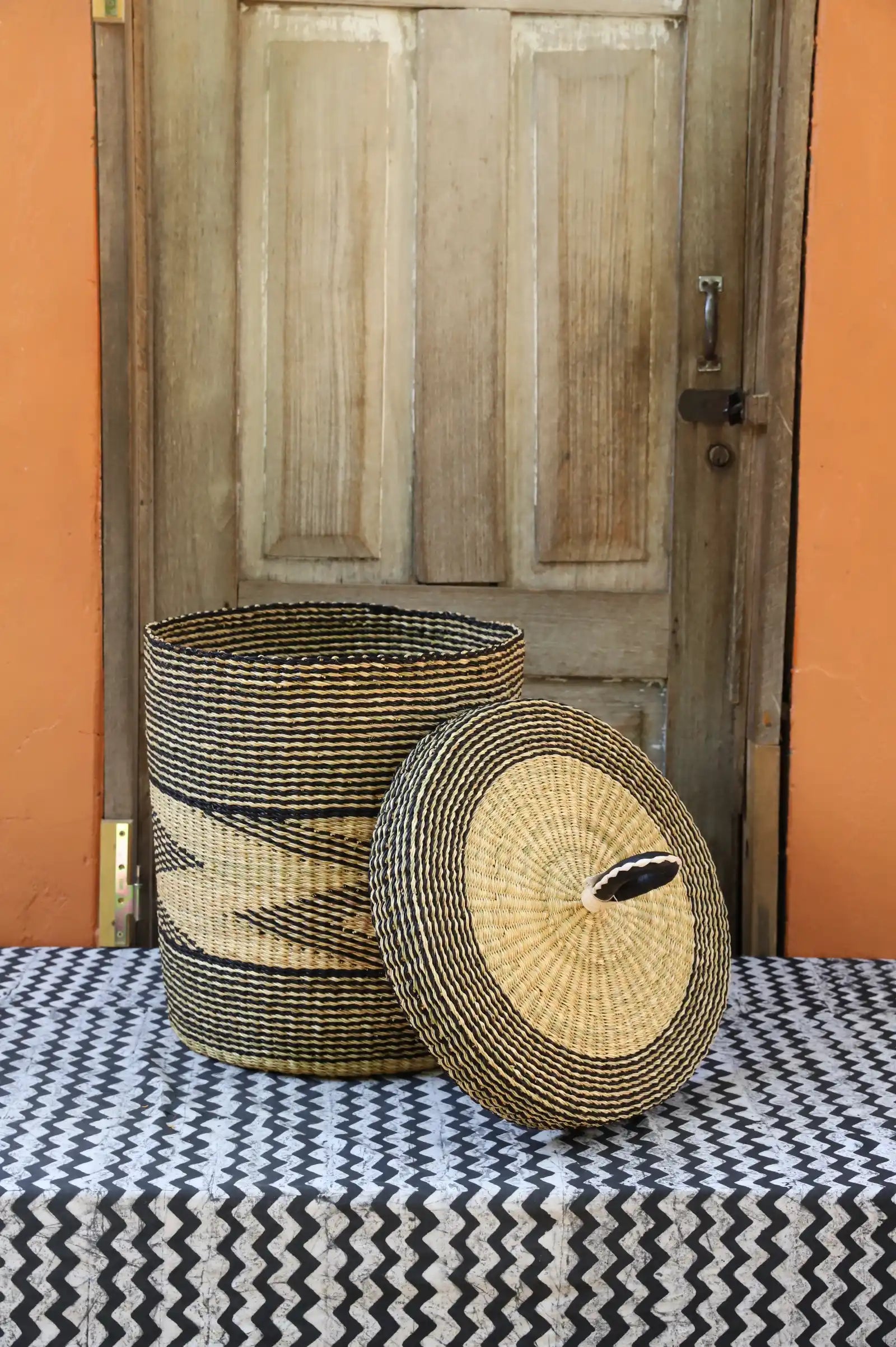 Lidded Laundry  Basket (Small) by Claricia Nsohbillah
