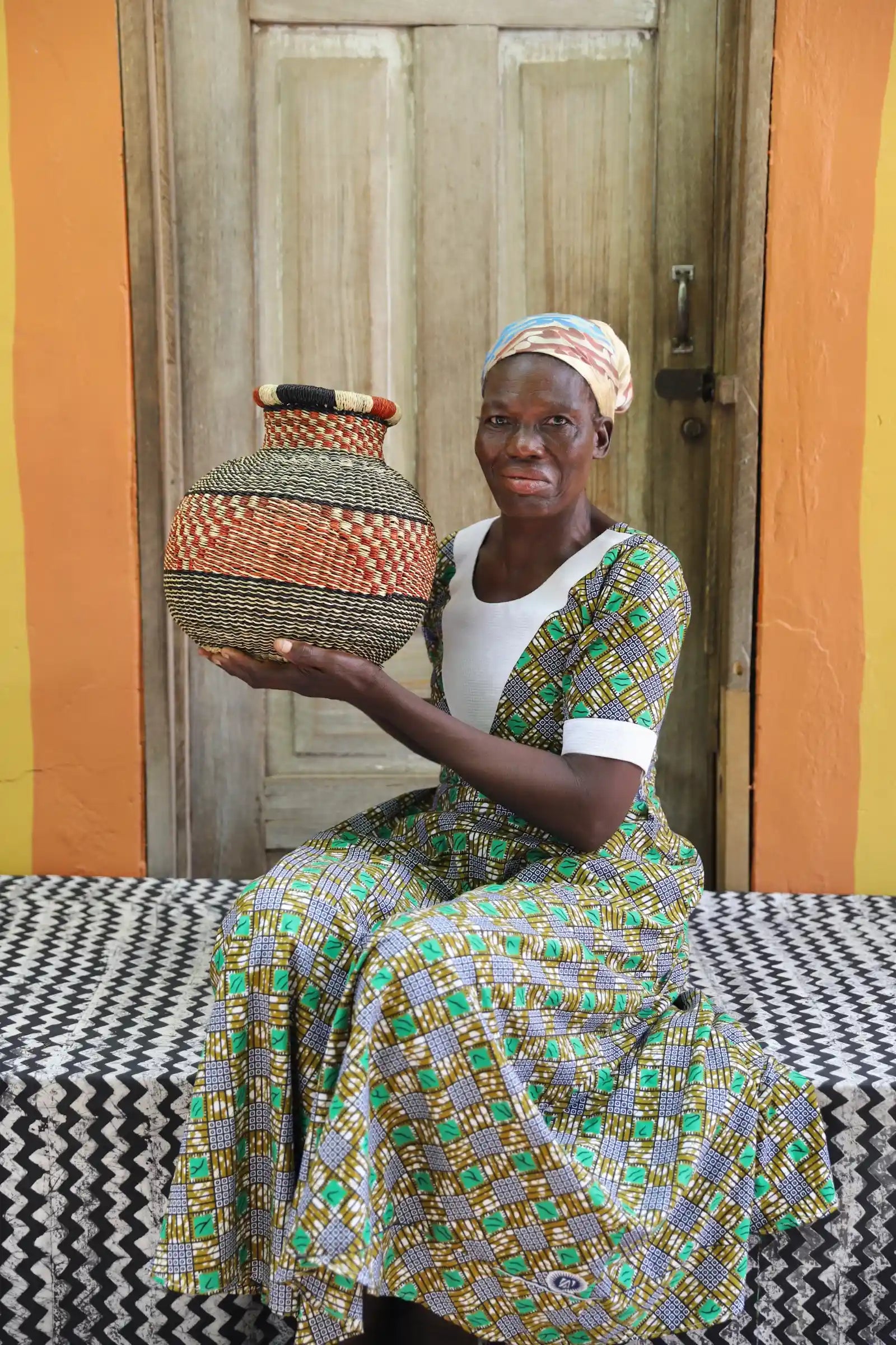 Jemima 10 Cows-Home Dècor Basket (Tiny) by  Aniah Anaba