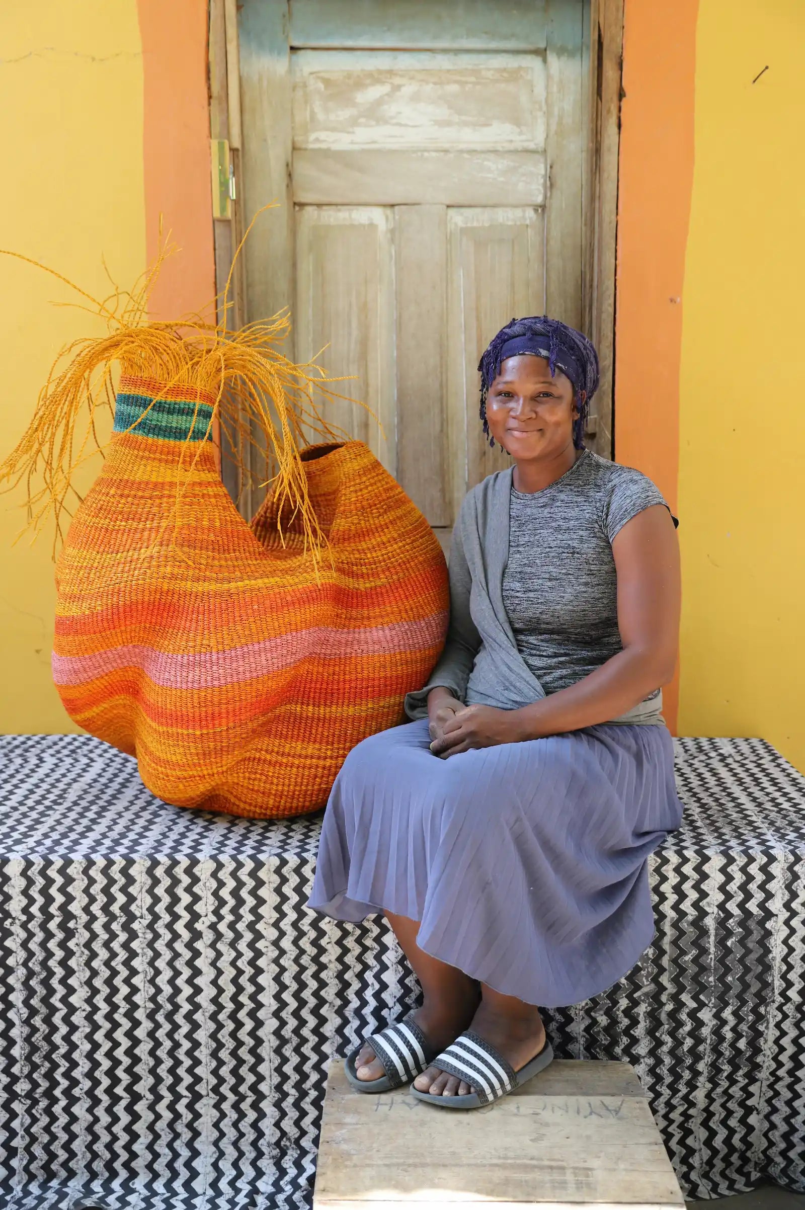 Woman and Man Art Basket by Mary Ayinbora