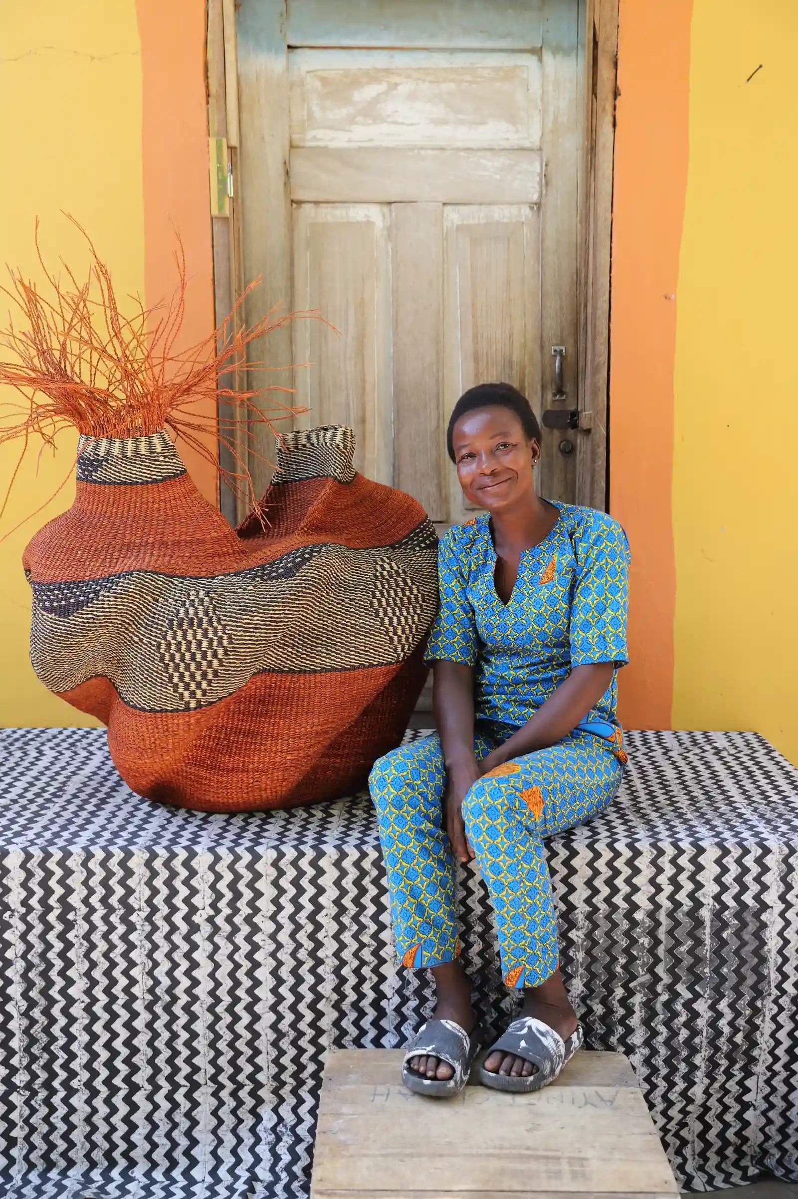 Woman and Man Art Basket by Carity Atuah
