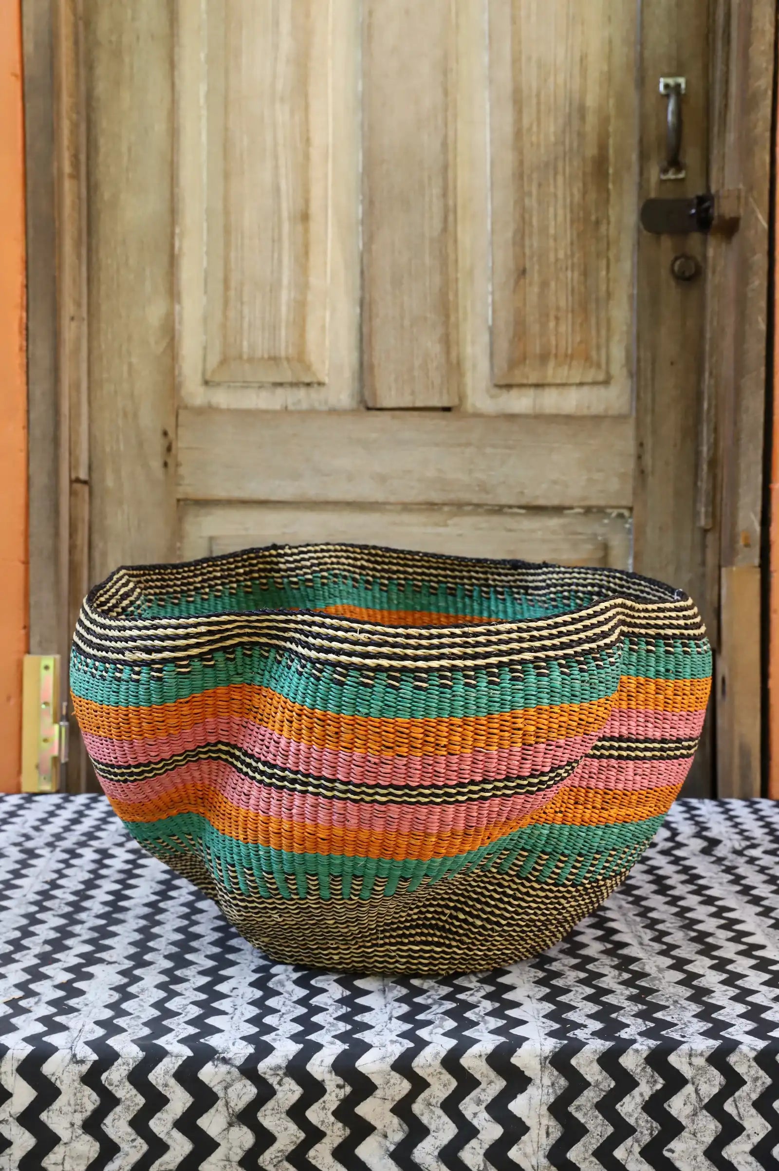 Pakurigo Wave Home  Décor Basket (Large) by Harrison Akubire