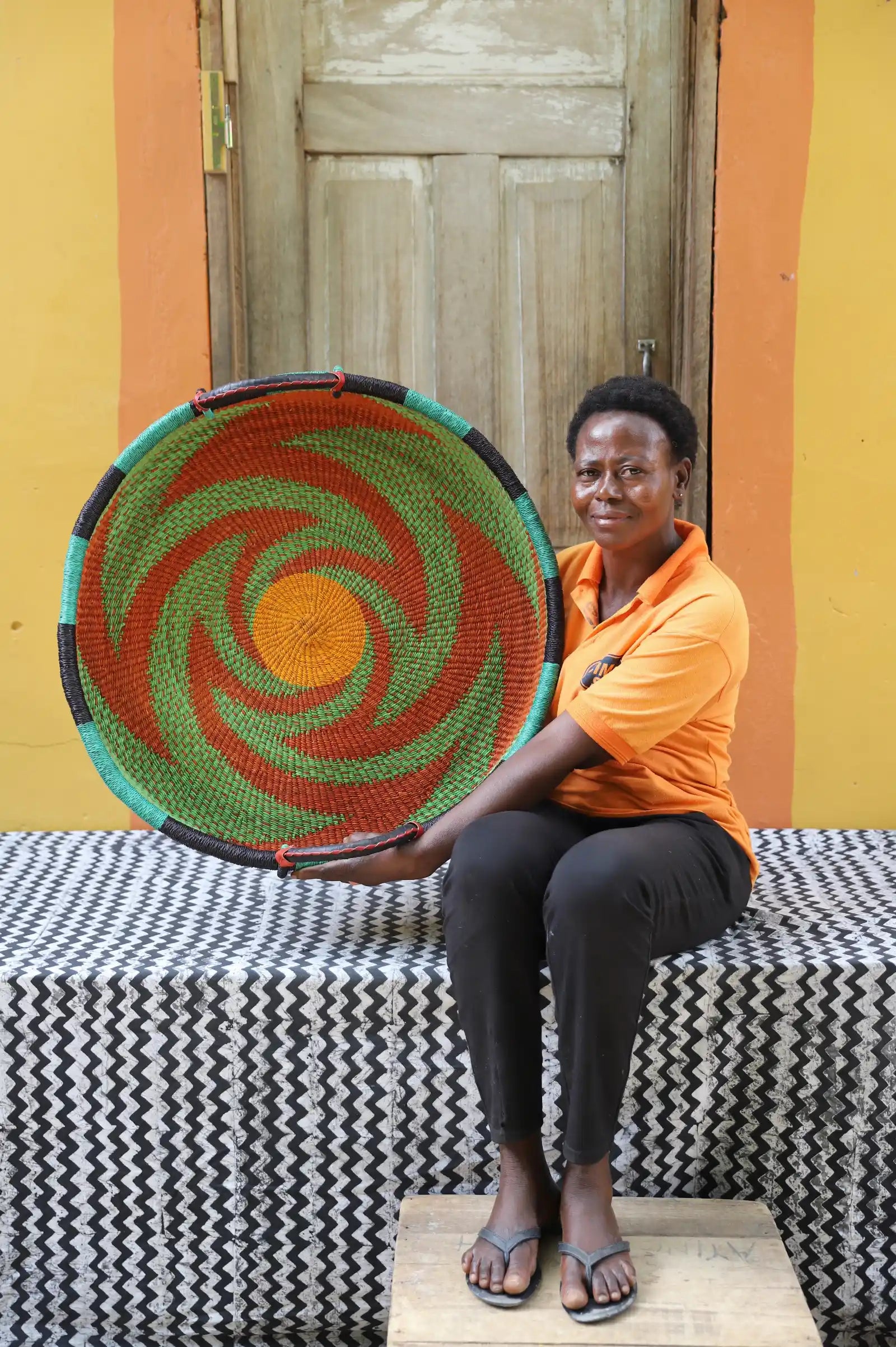 Woven Tray Wall Décor (Double Weave) (Large) by Nyaamah Atingabono