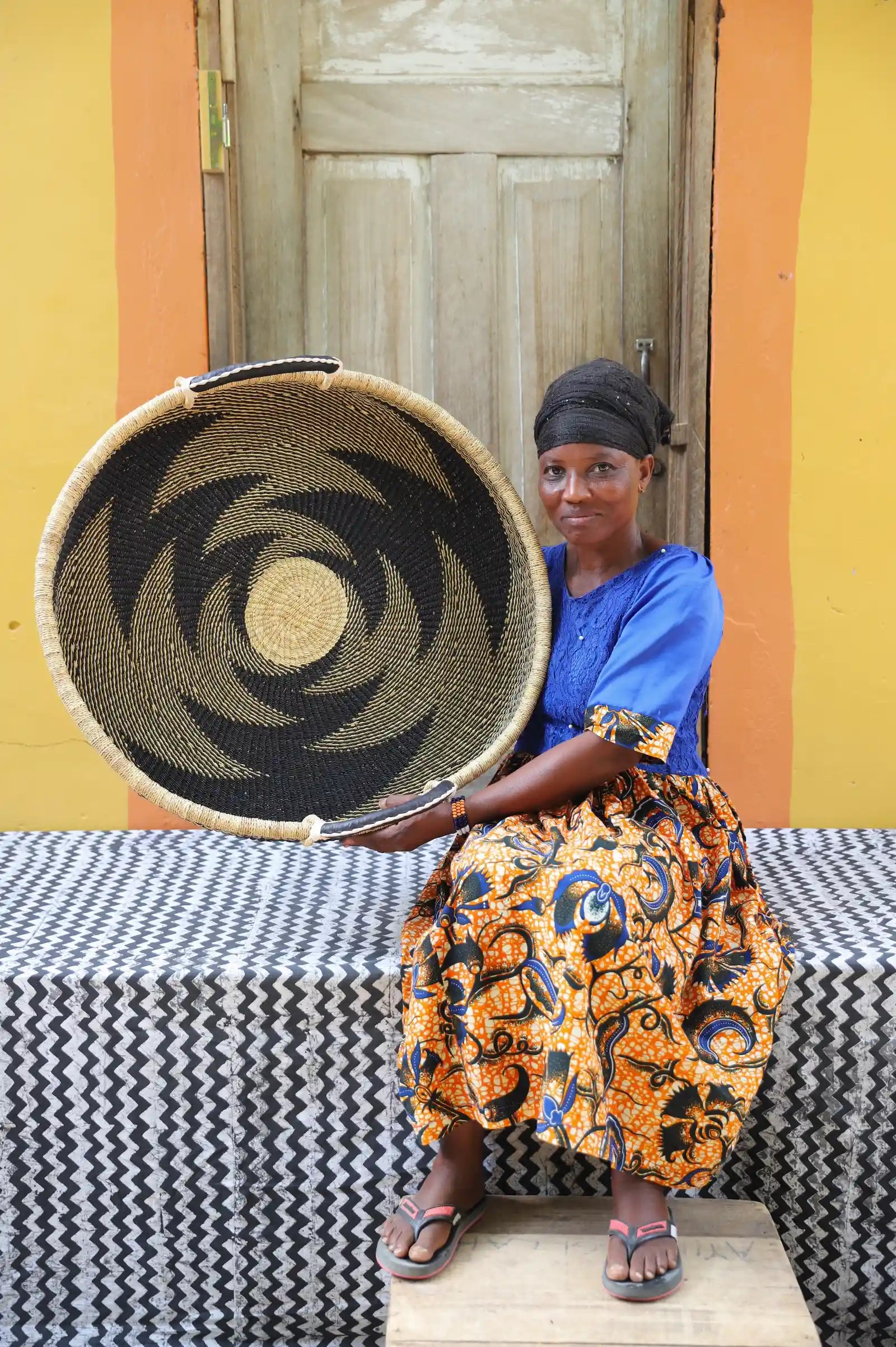 Woven Tray Wall Décor (Double Weave) (Large) by Assibi Abagna