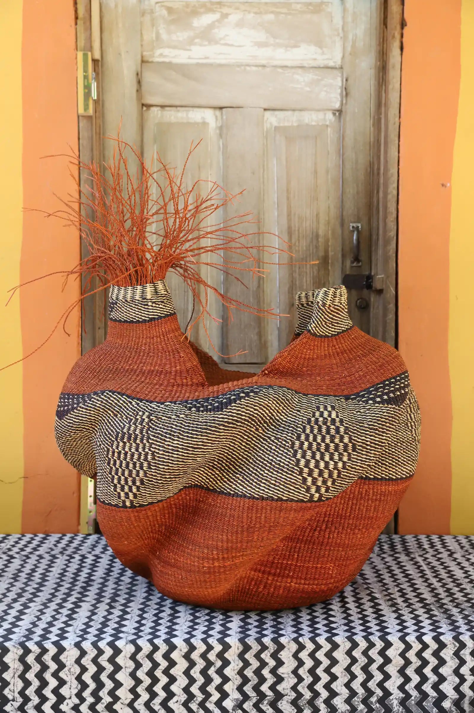 Woman and Man Art Basket by Carity Atuah