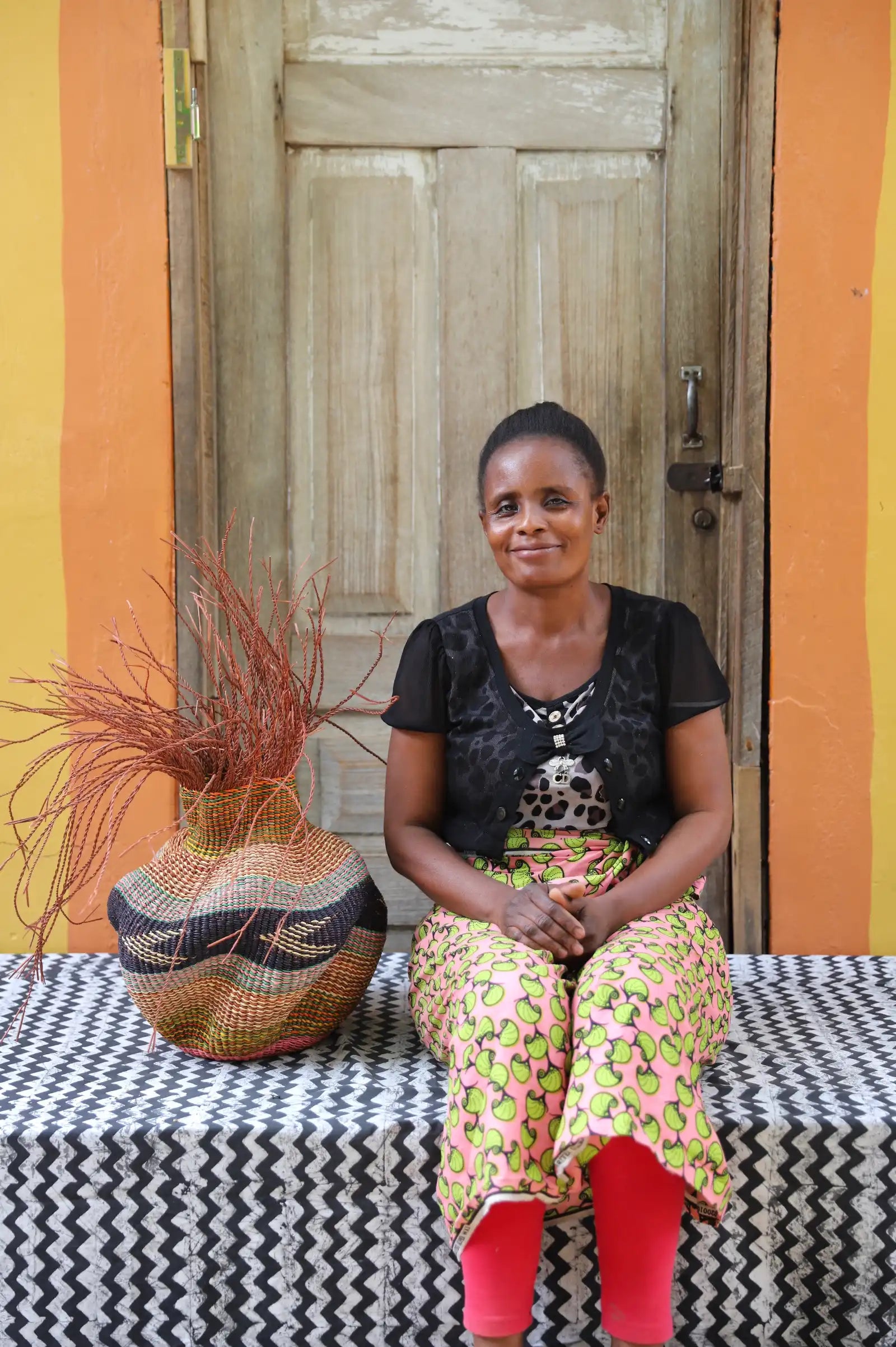 Tua-Tia (Baobab Tree) Art Basket (Tiny) by Lariba Akumasi