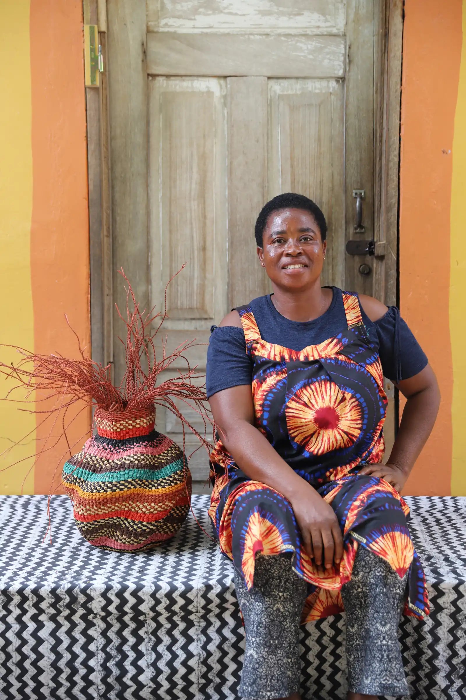 Tua-Tia (Baobab Tree) Art Basket (Tiny) by Agnes Azure