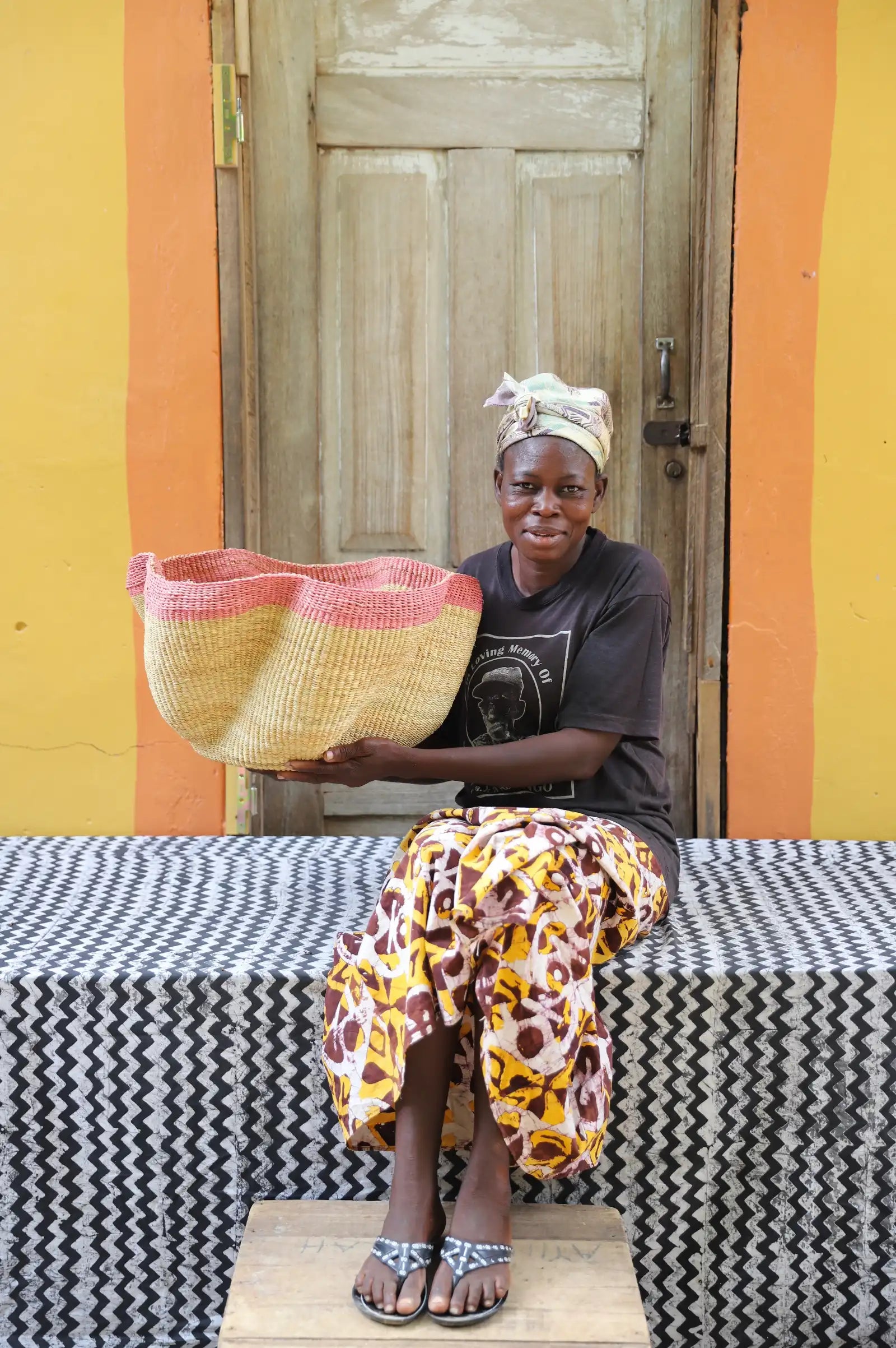 Pakurigo Wave Home  Décor Basket (Large) by Anafo Ayinpoka