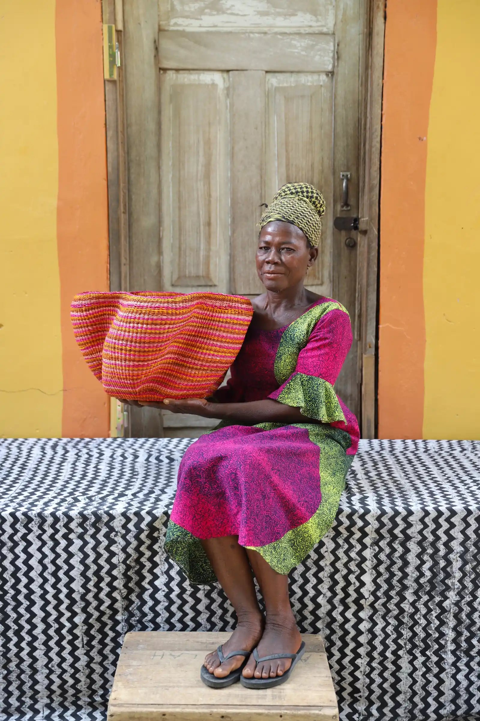 Pakurigo Wave Home  Décor Basket (Large) by Jennifer Abota