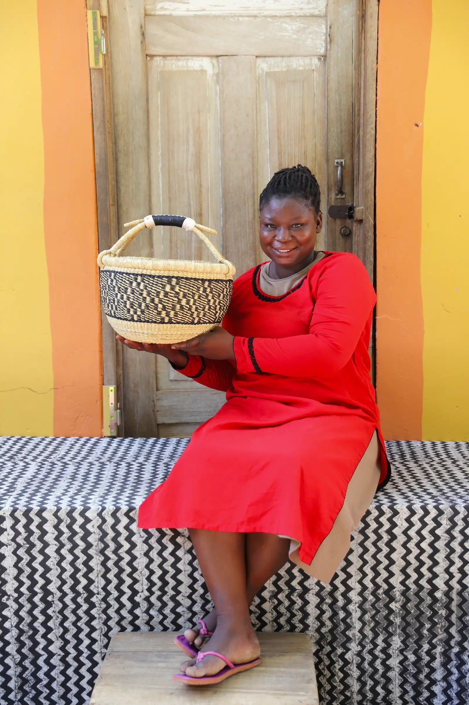 Round Shopping  Basket (Small) by Martha 