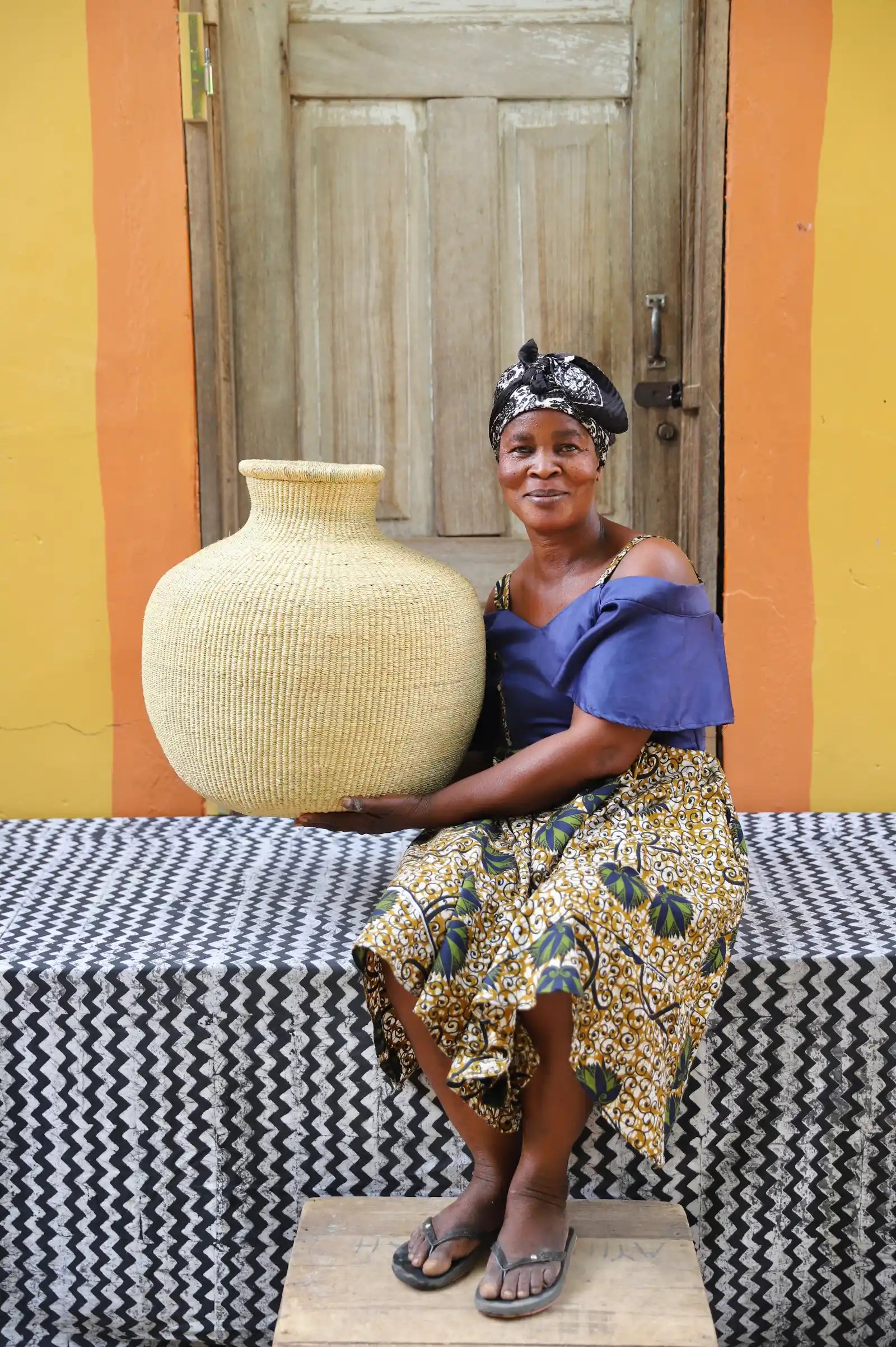 Jemima 10 Cows Dècor Basket (Large) by Ayenzea Atampugre