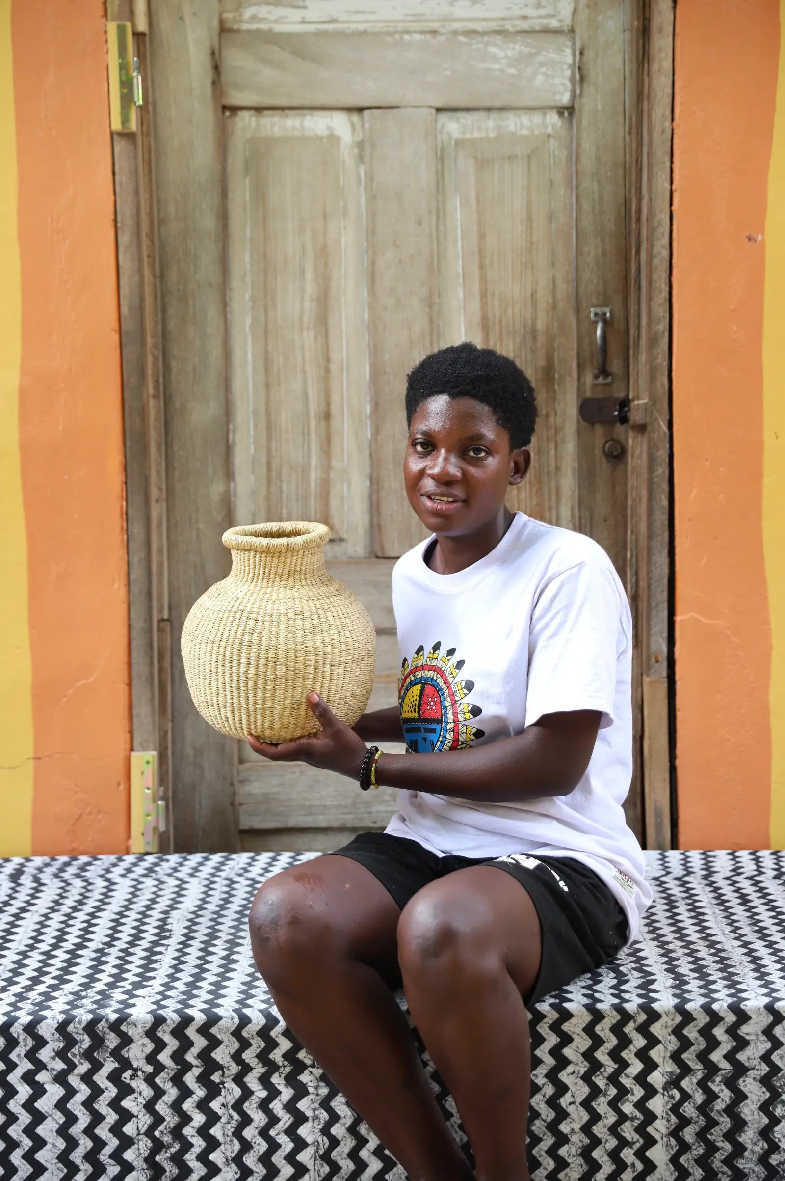 Jemima 10 Cows Dècor Basket (Tiny)  by Assibi Nsohbillah