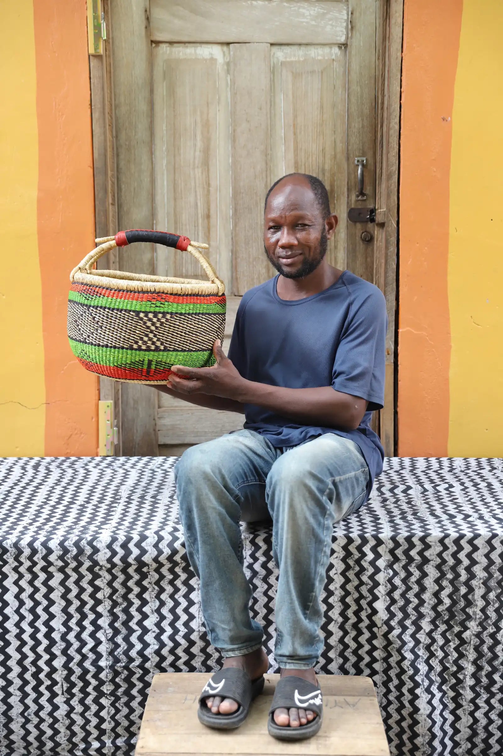 Round Shopping  Basket (Medium) by Atanga Adongo