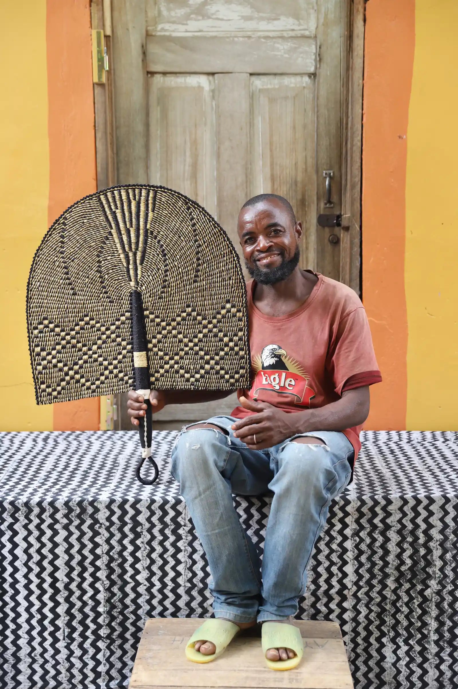 Naba Penga Wall Dècor Fan by Kwesi Apana