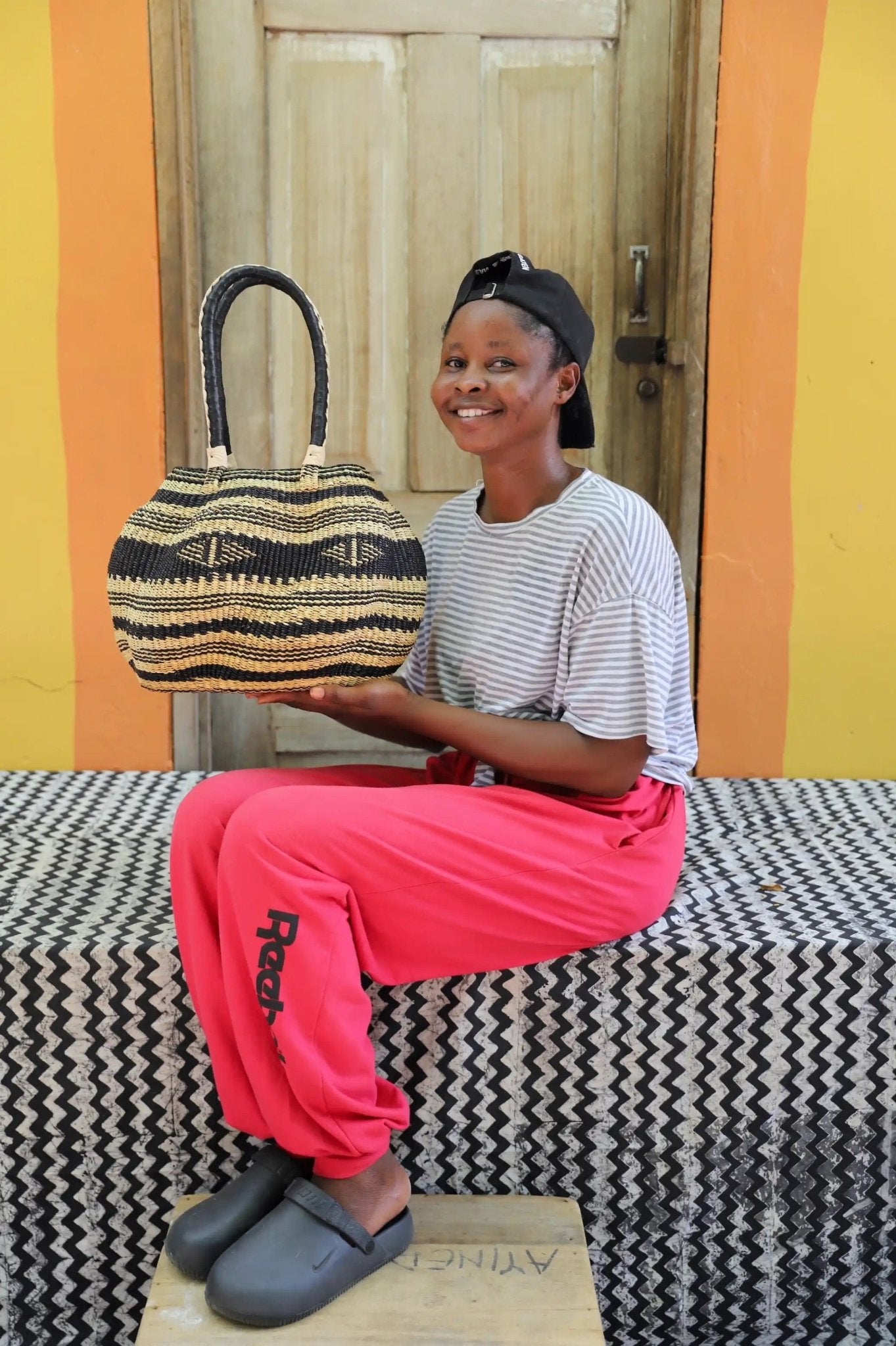 Sac Bandoulière Femme Fait Main – Coton Multicolore – Marron – Neuf Sans étiquette