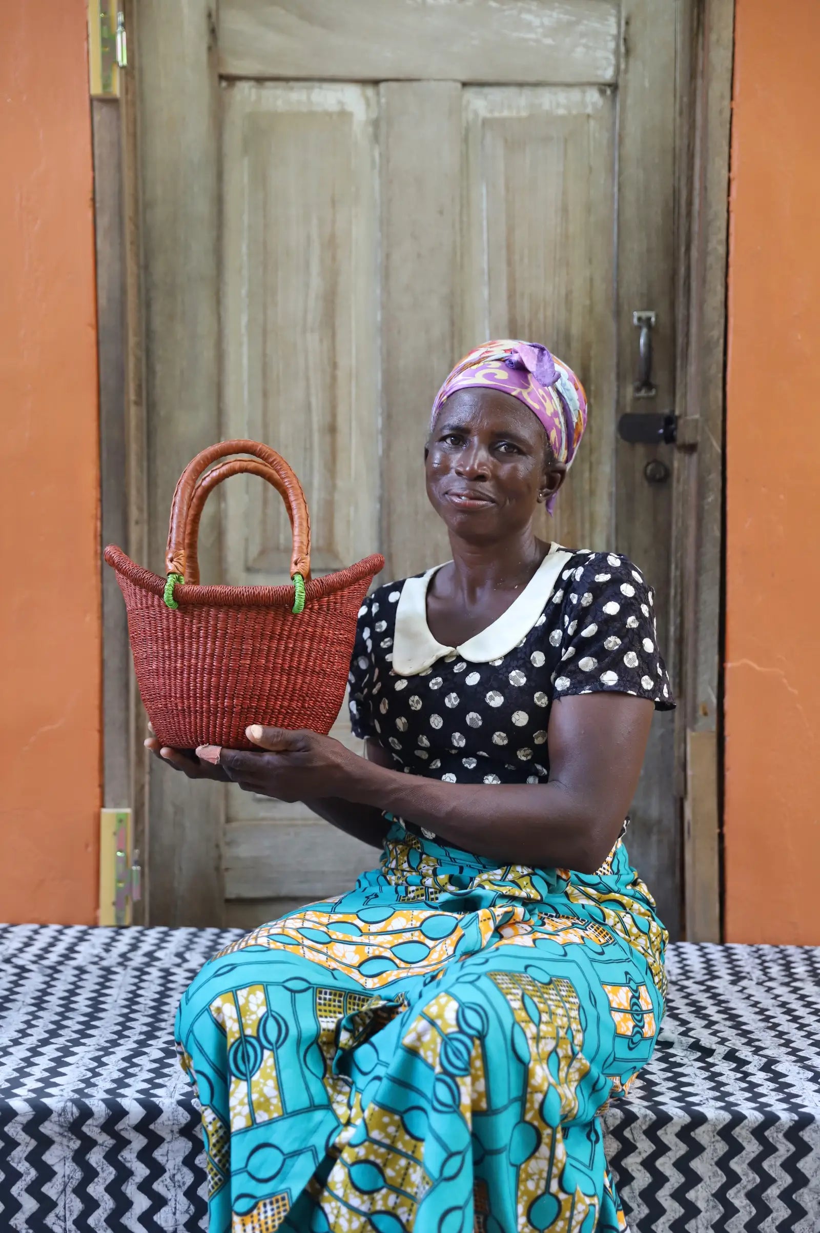 Nyariga Dip Dyed Basket (Tiny) by Aduko Ayine