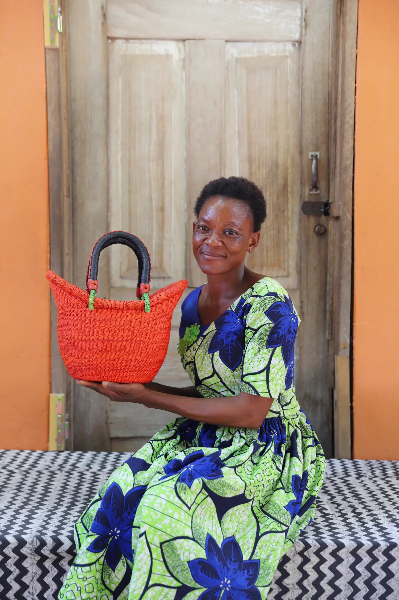 Nyariga Dip Dyed Basket (Tiny) by Linda Ayariga