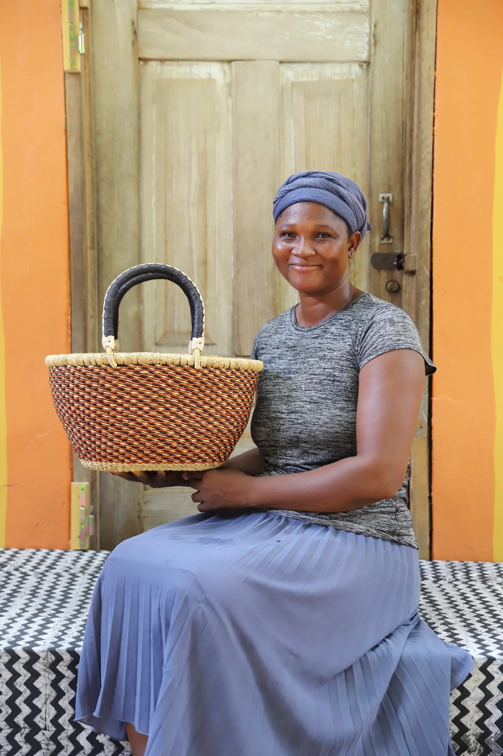 Oval Shopping Bag (Tiny) by Mary Ayinbora