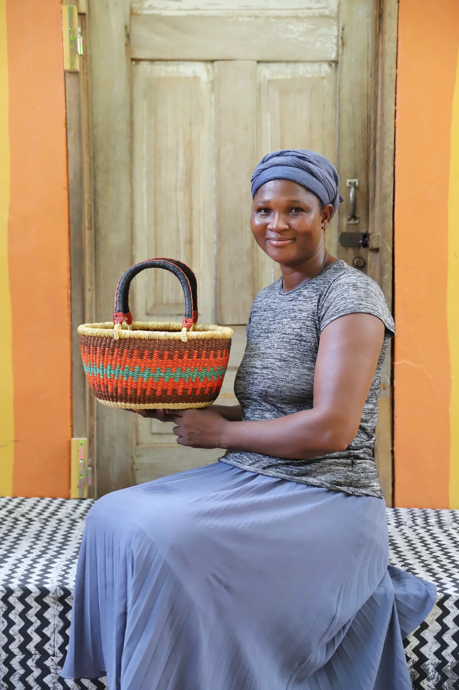 Oval Shopping Bag (Tiny) by Mary Ayinbora