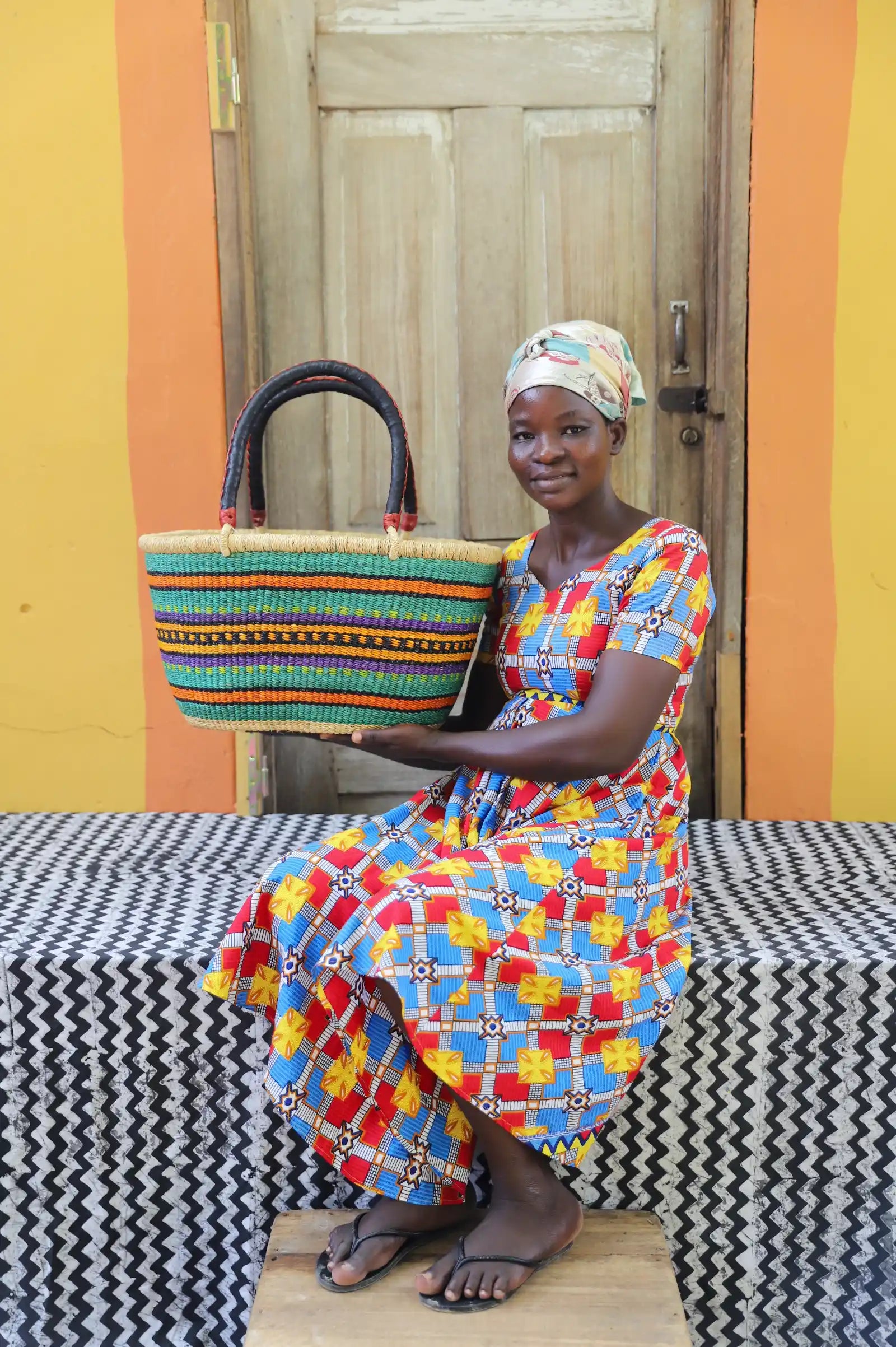 Oval Shopping Bag (Large) by Blessing Akunga